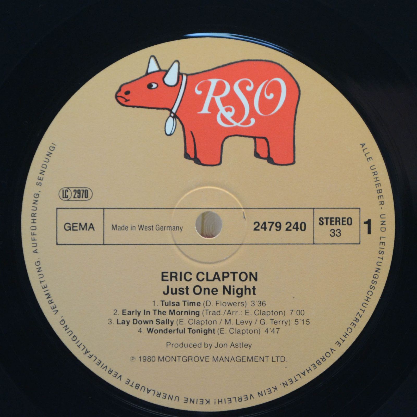 Eric Clapton — Just One Night (2LP), 1980