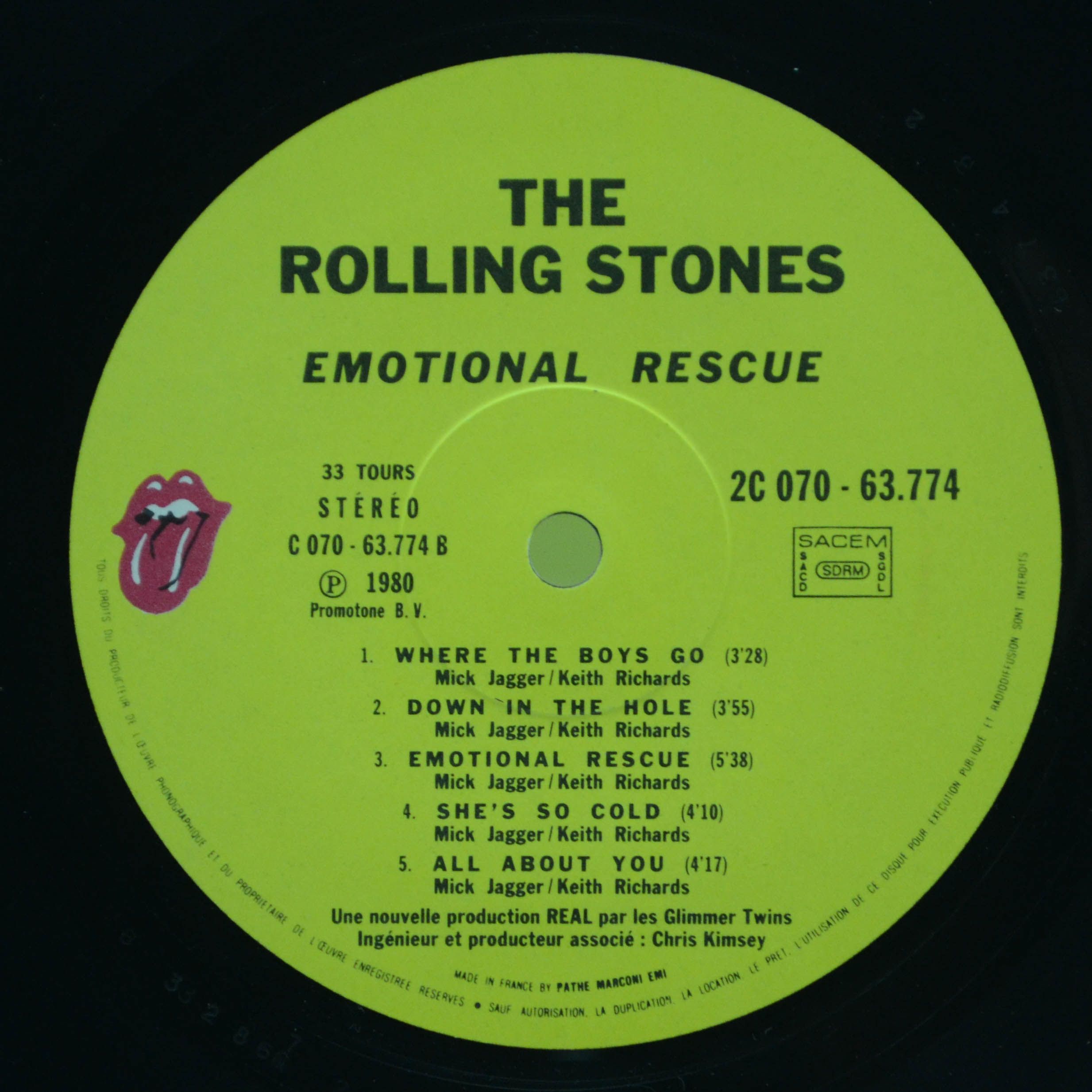 Rolling Stones — Emotional Rescue (poster), 1980