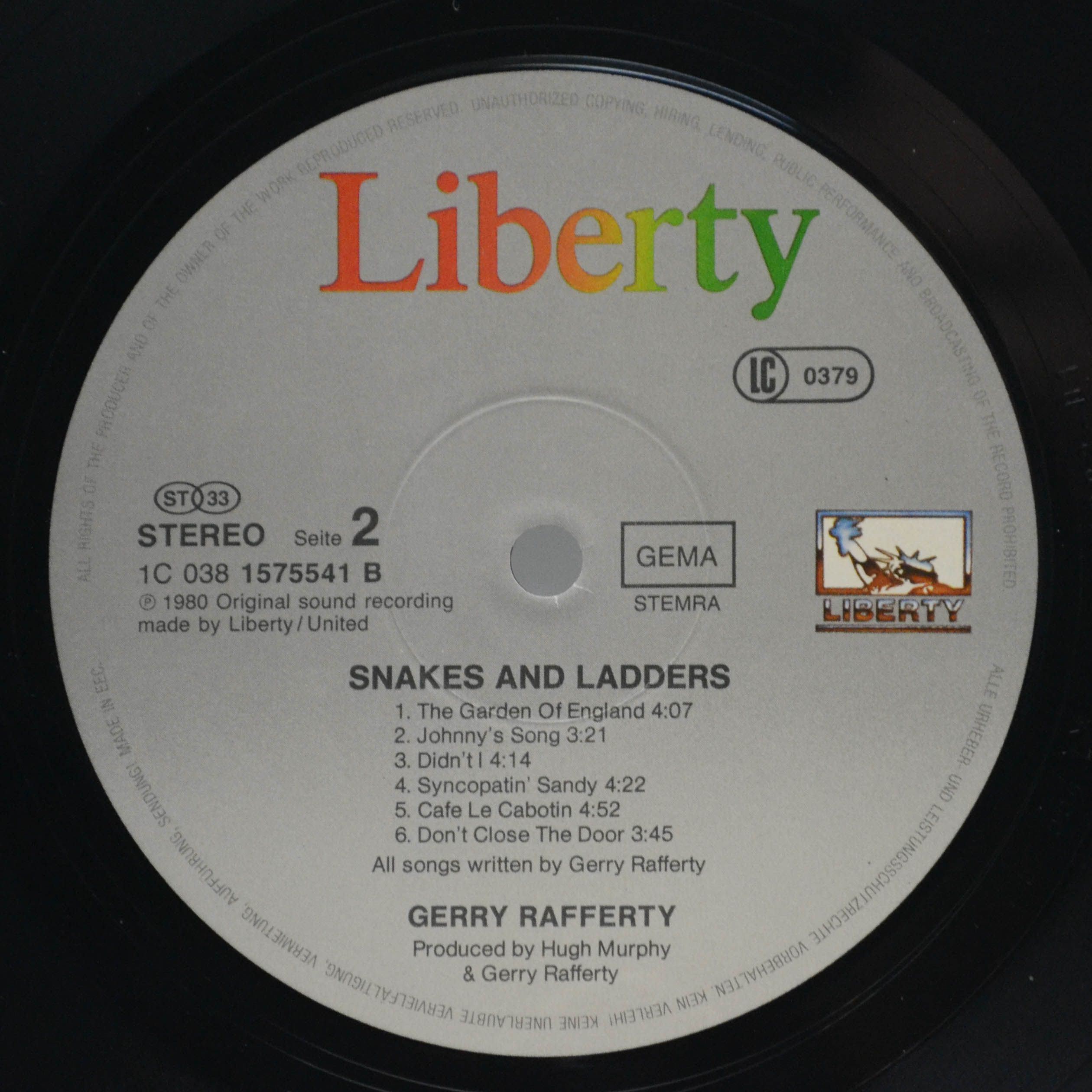 Gerry Rafferty — Snakes And Ladders, 1980