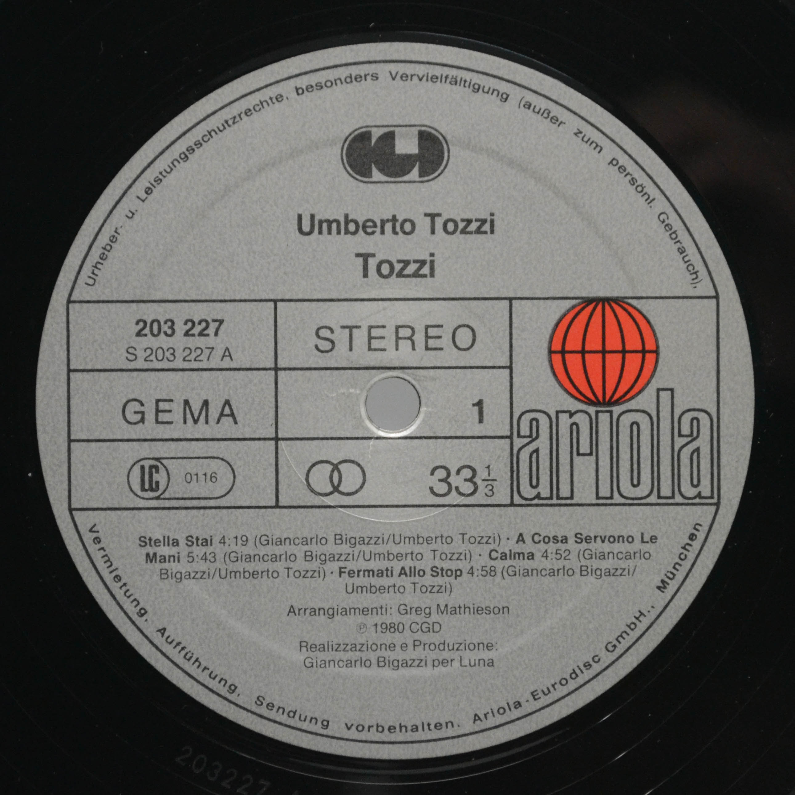 Umberto Tozzi — Tozzi, 1980