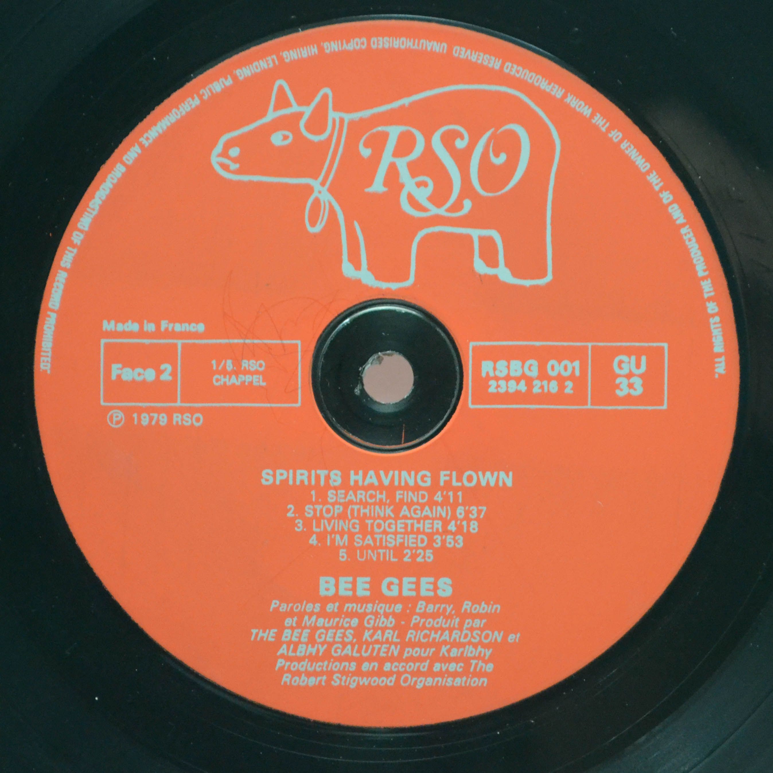 Bee Gees — Spirits Having Flown (UK), 1979