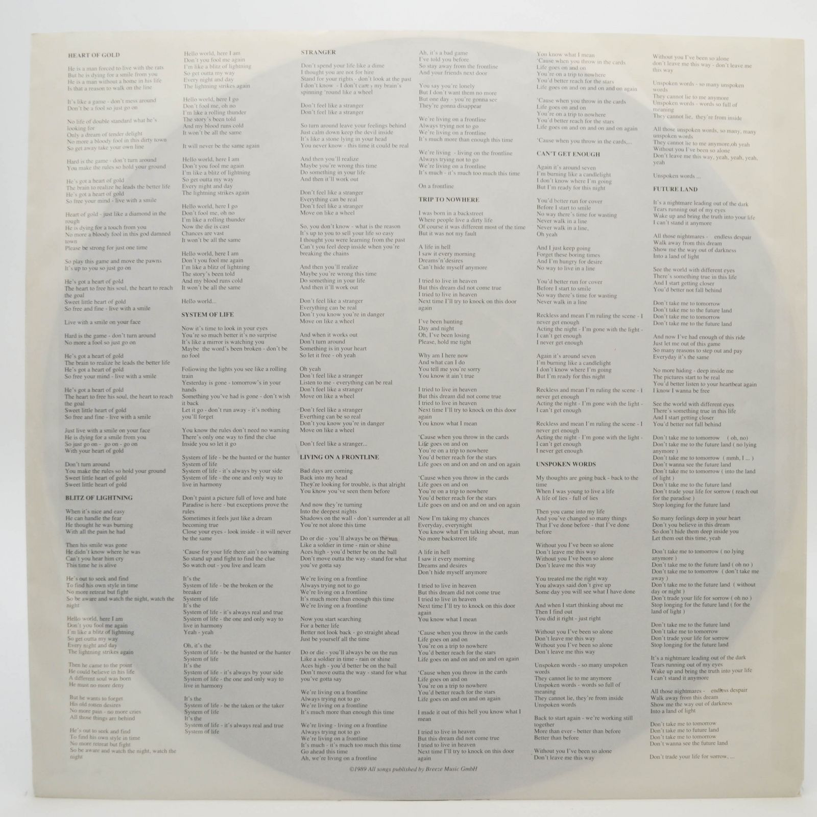 U.D.O. — Faceless World, 1990