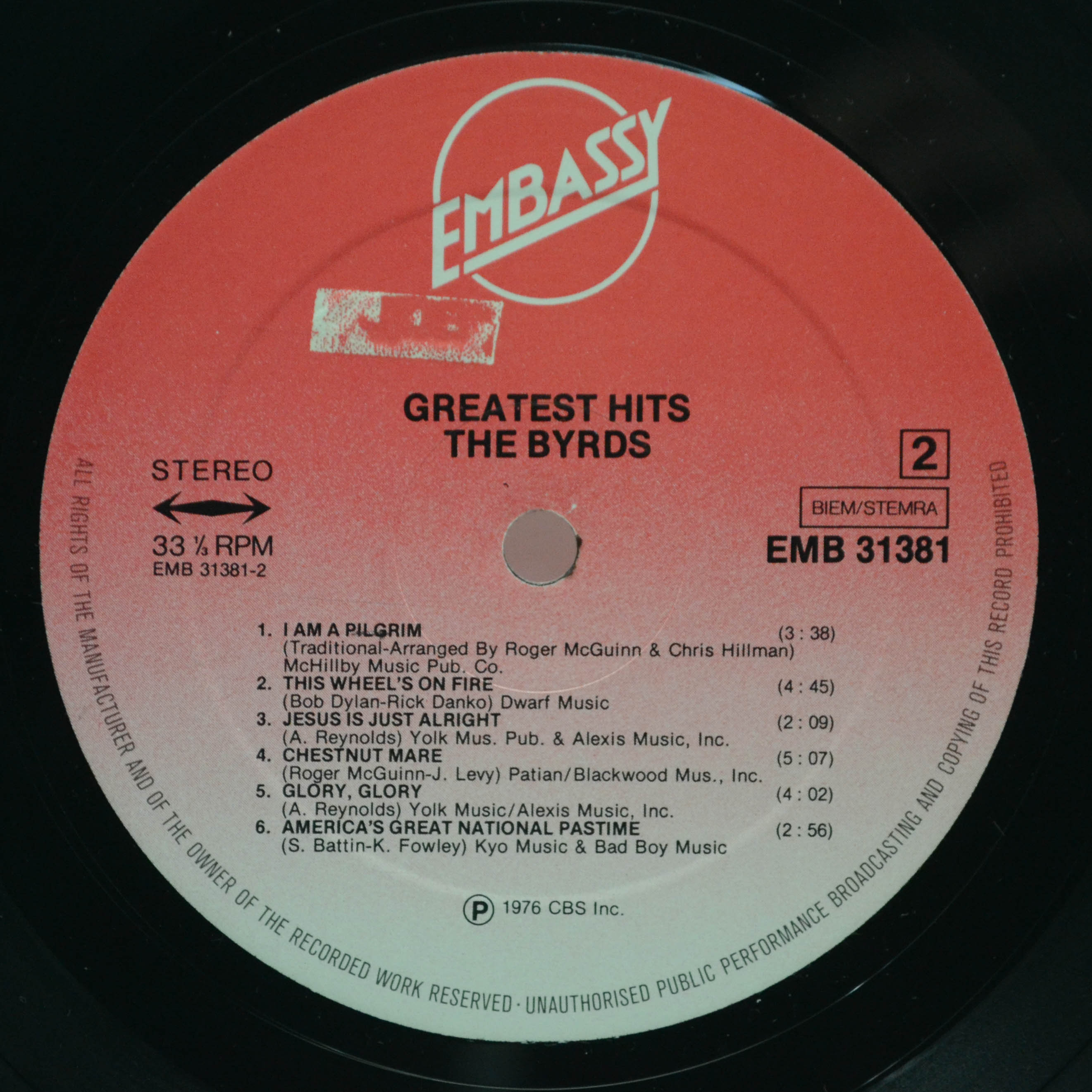 Byrds — Greatest Hits, 1976