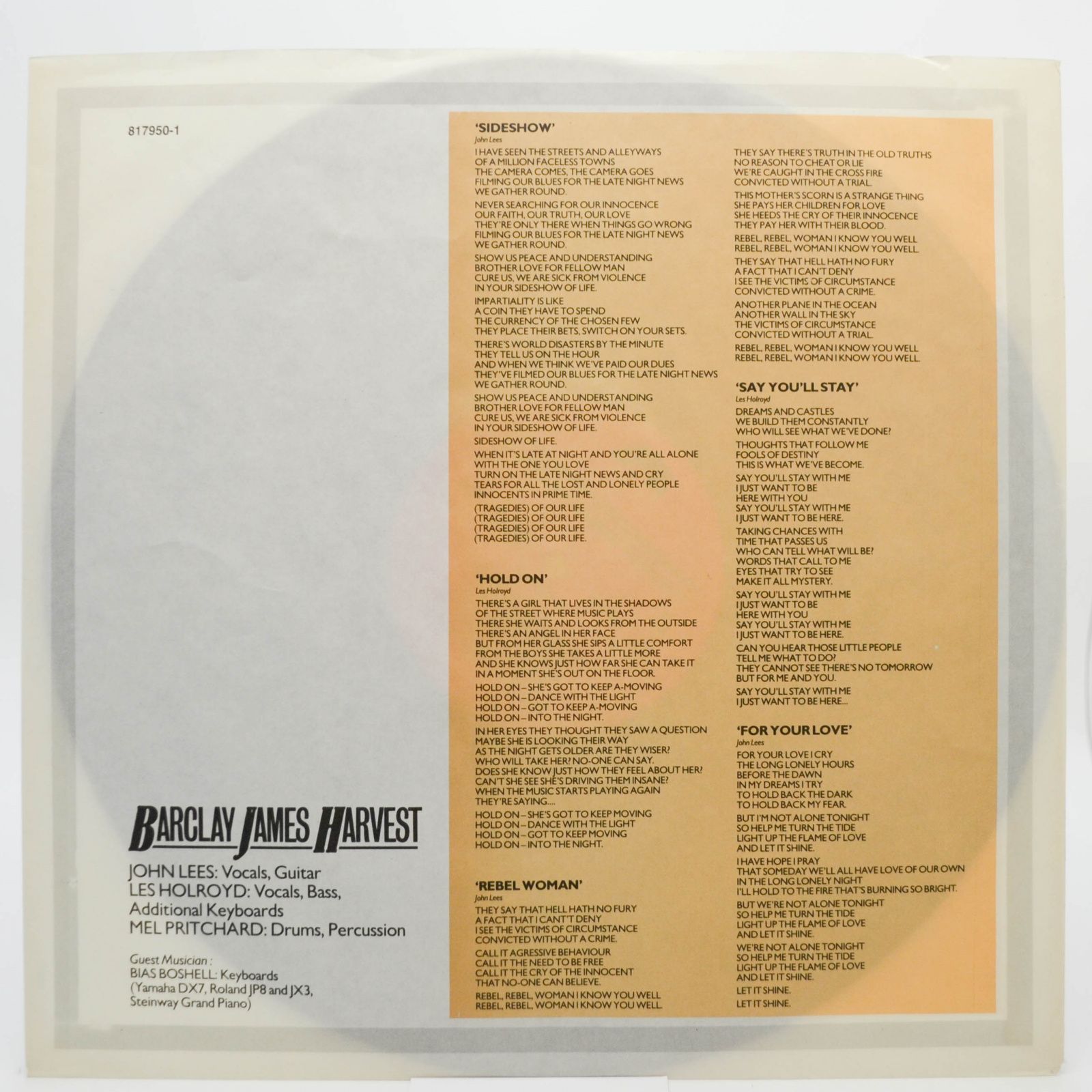 Barclay James Harvest — Victims Of Circumstance, 1984