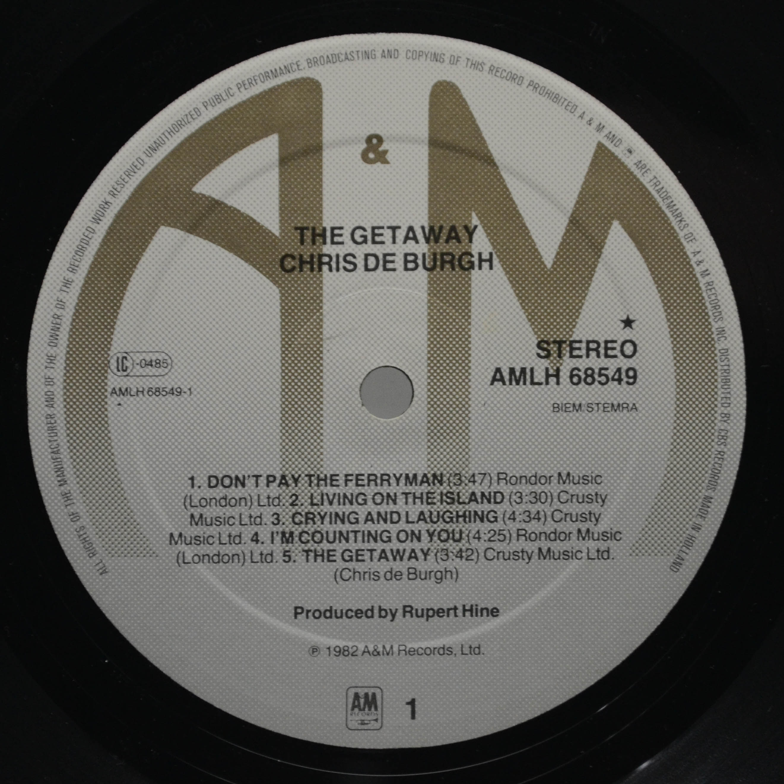 Chris de Burgh — The Getaway, 1982