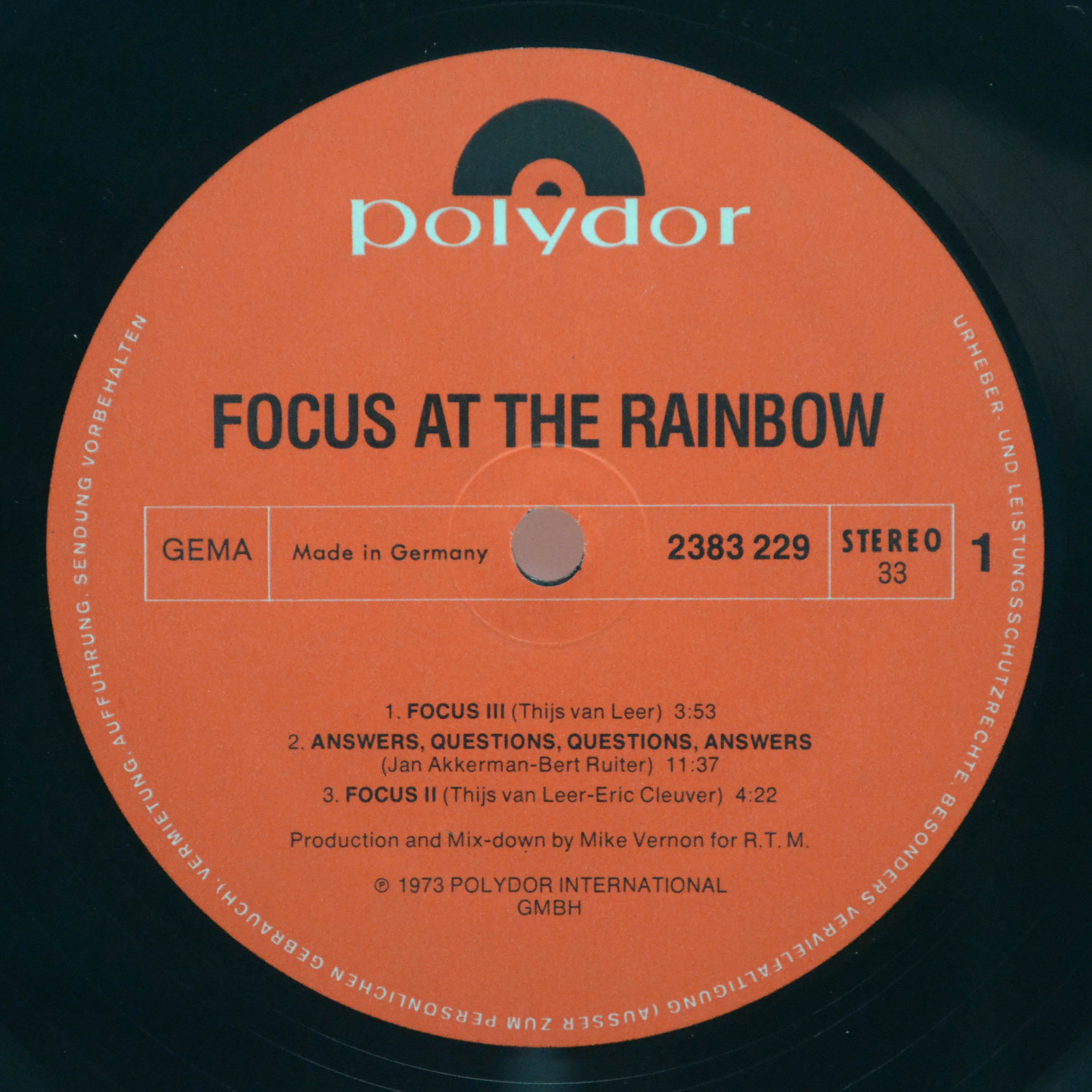 Focus — At The Rainbow, 1973