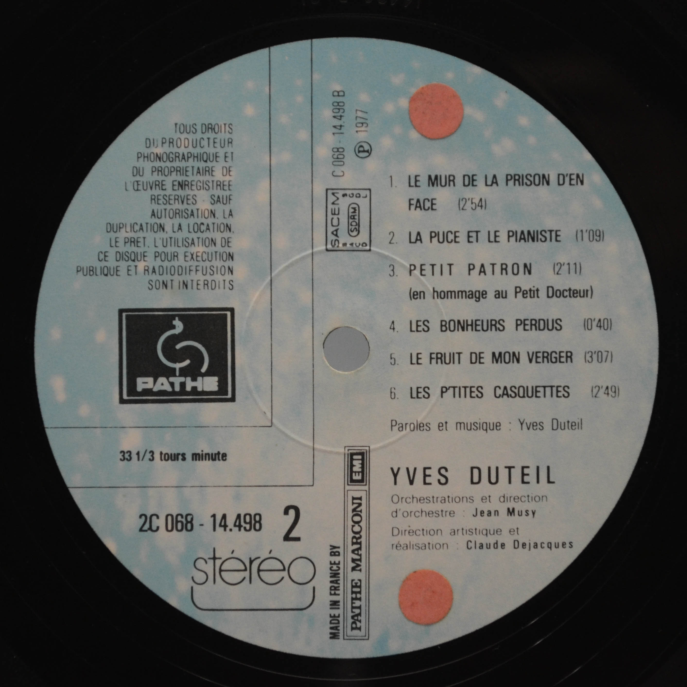 Yves Duteil — Yves Duteil (1-st, France), 1977