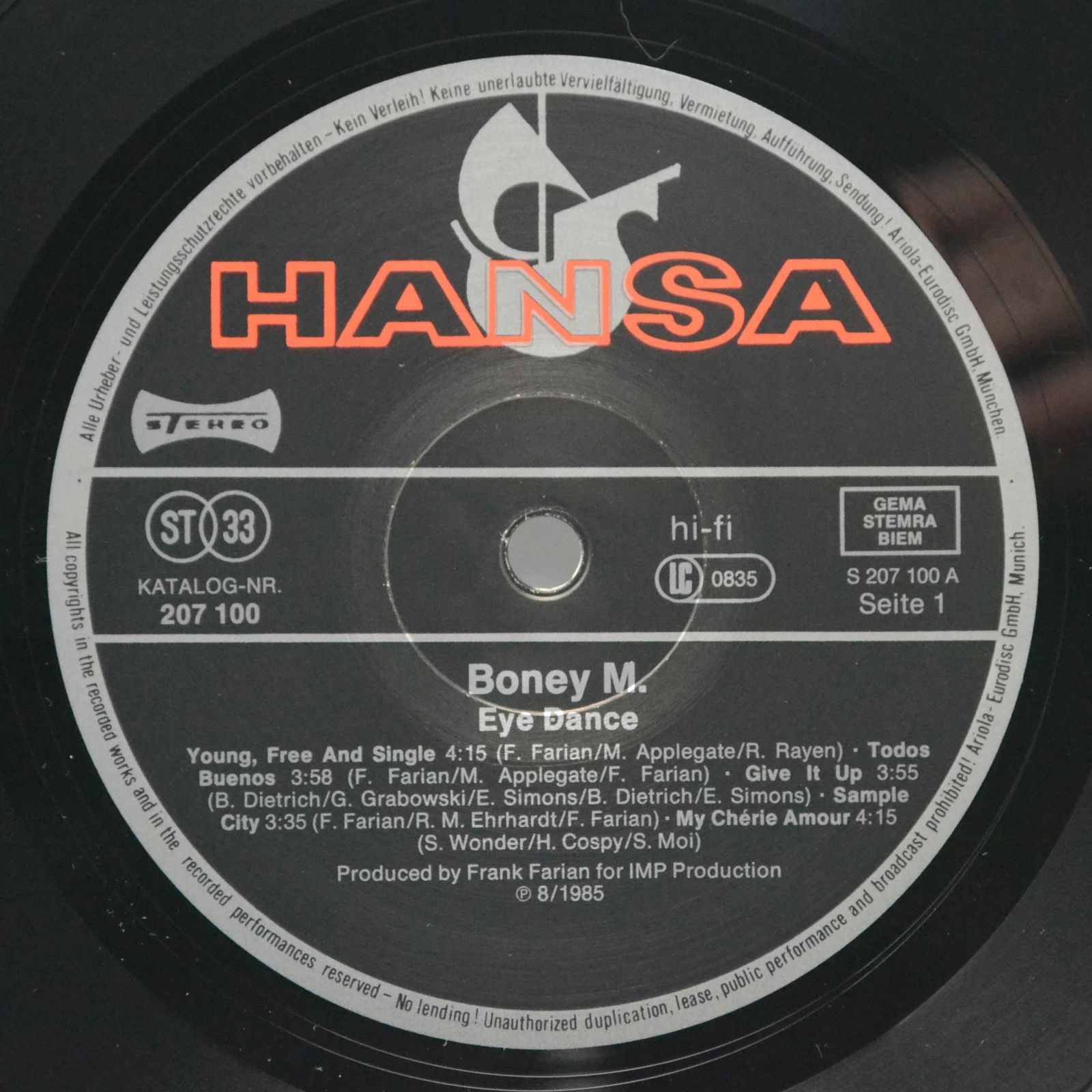 Boney M. — Eye Dance, 1985