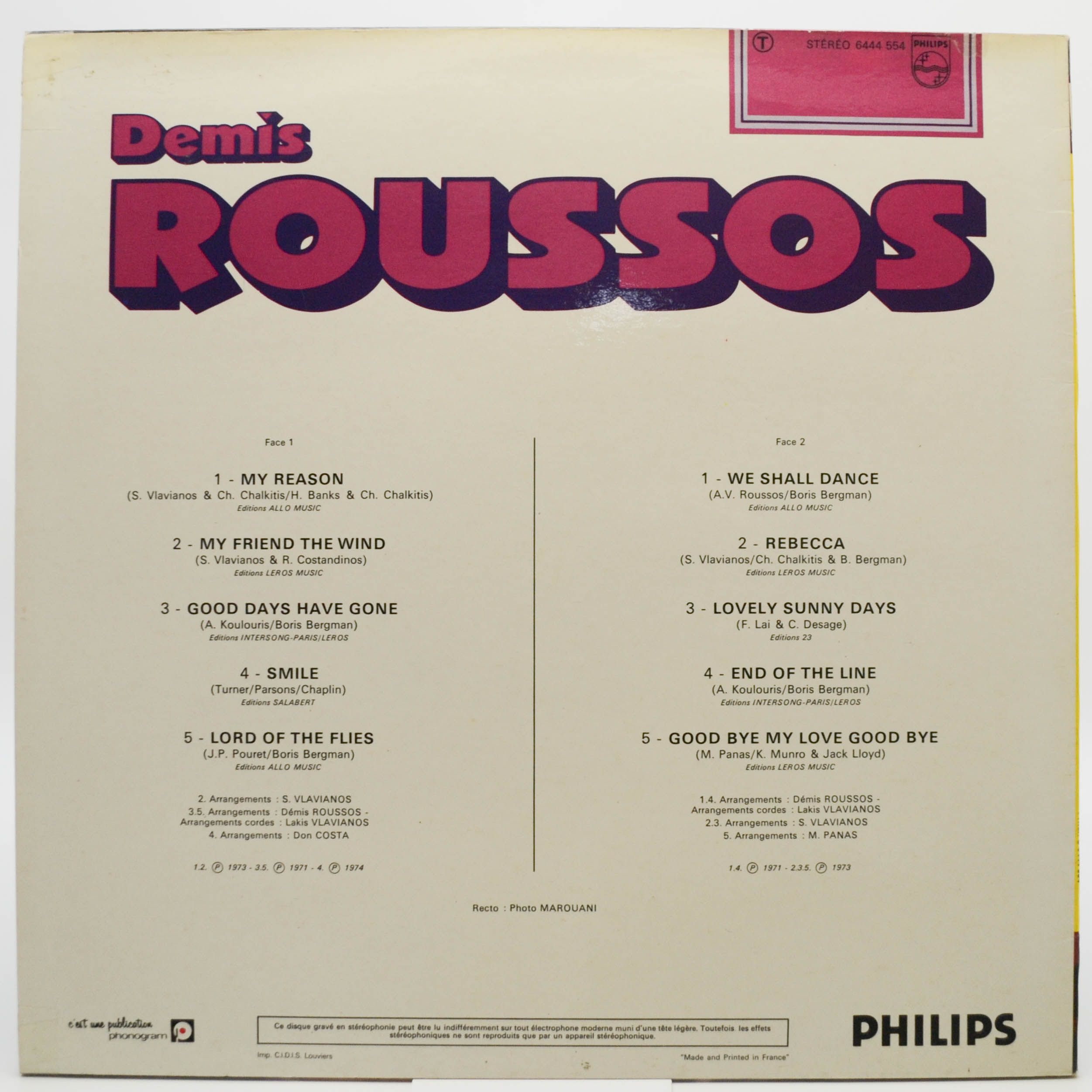 Demis Roussos — My Reason (France), 1978