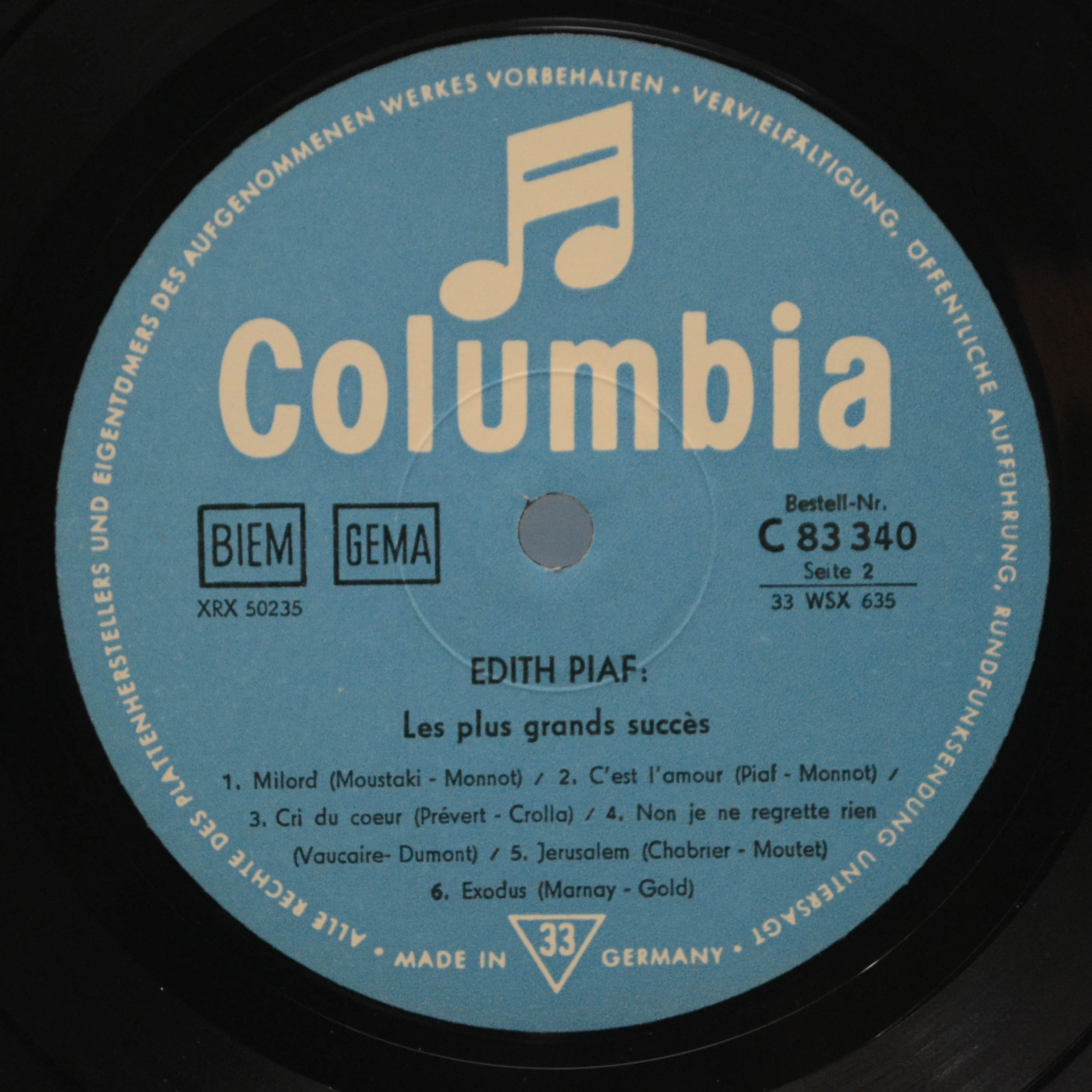 Edith Piaf — Les Plus Grands Succès, 1963