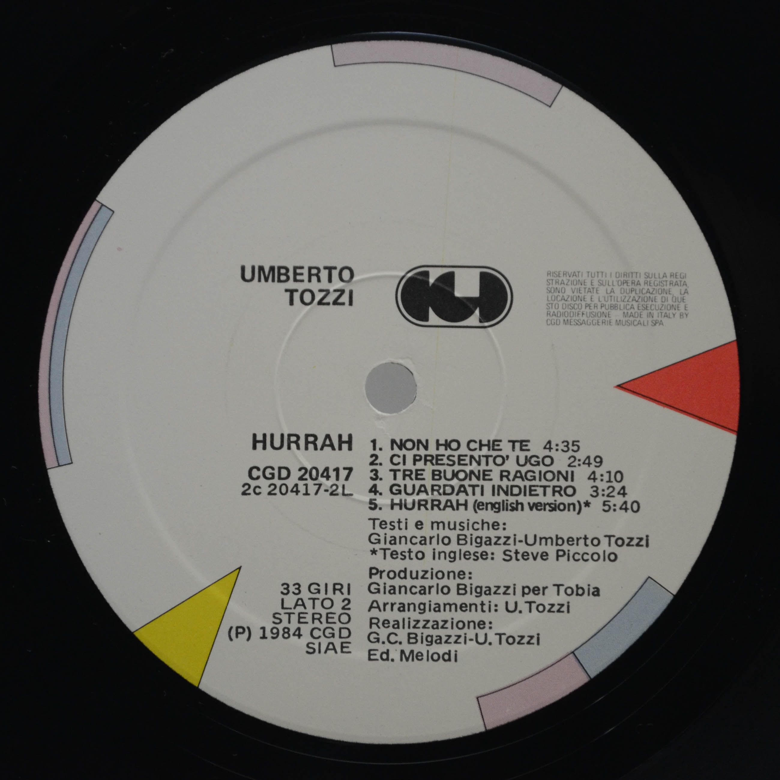 Umberto Tozzi — Hurrah! (1-st, Italy), 1984