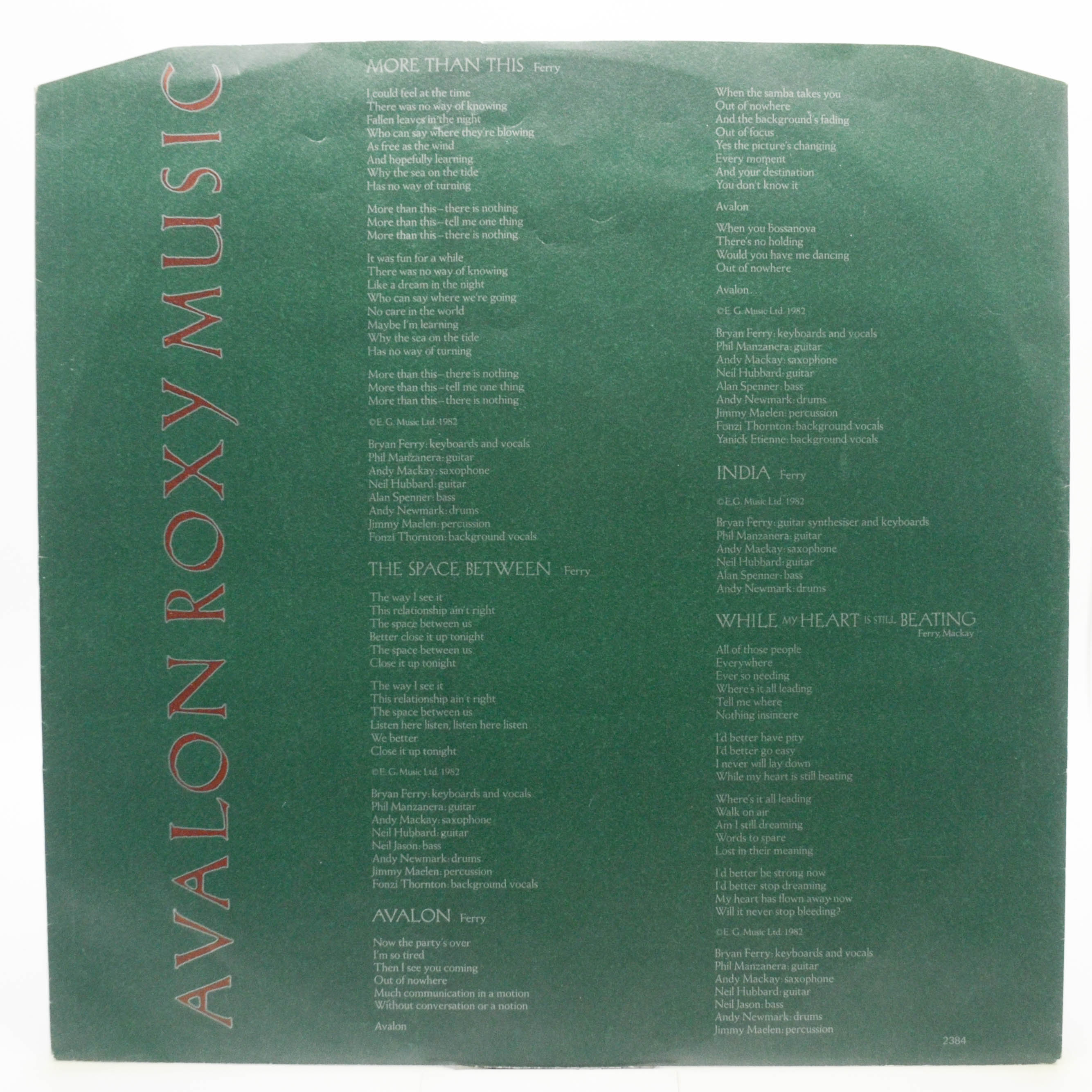 Roxy Music — Avalon, 1982