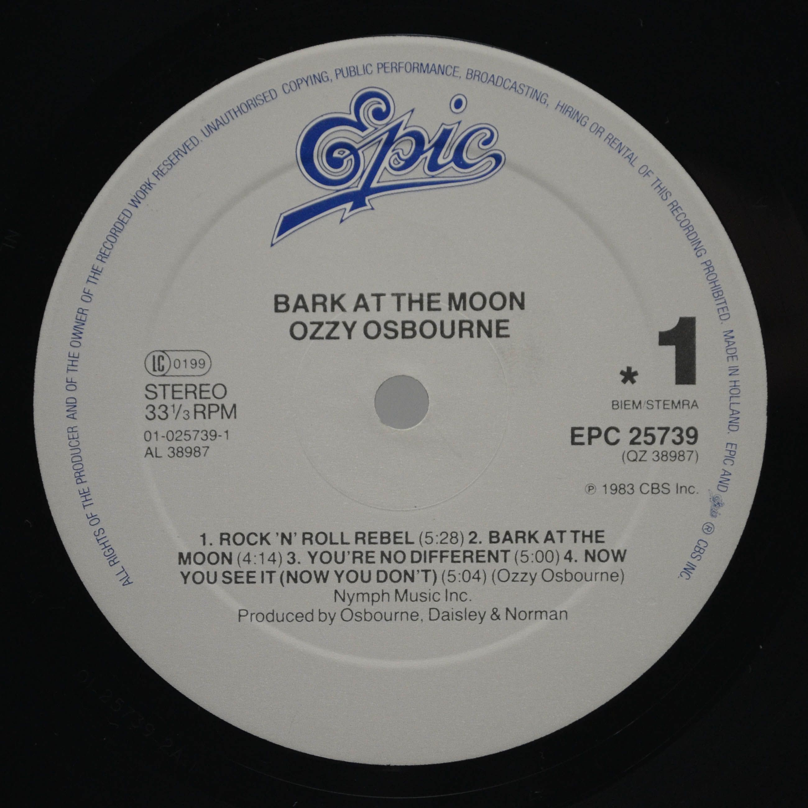 Ozzy Osbourne — Bark At The Moon, 1983