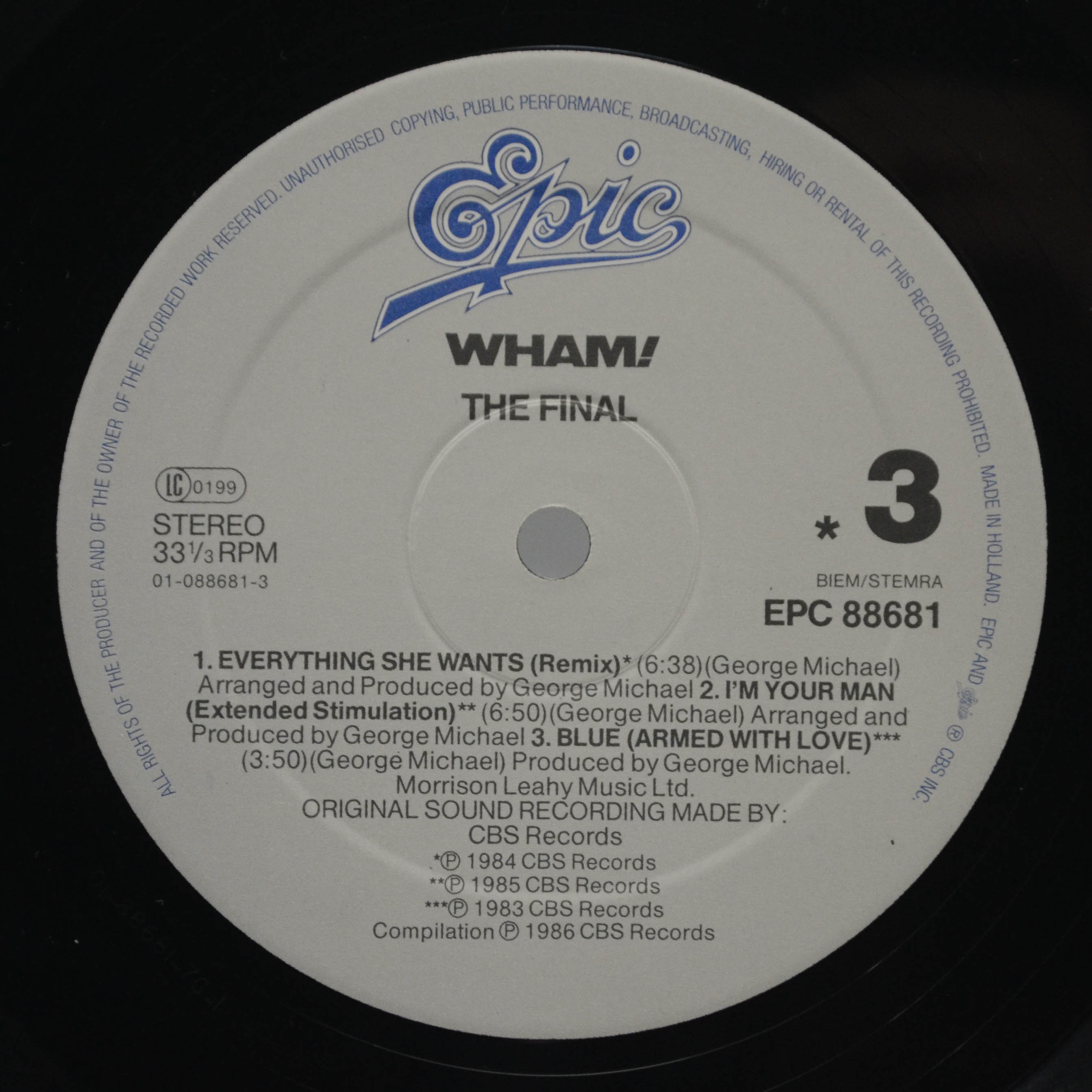 Wham! — The Final (2LP), 1986