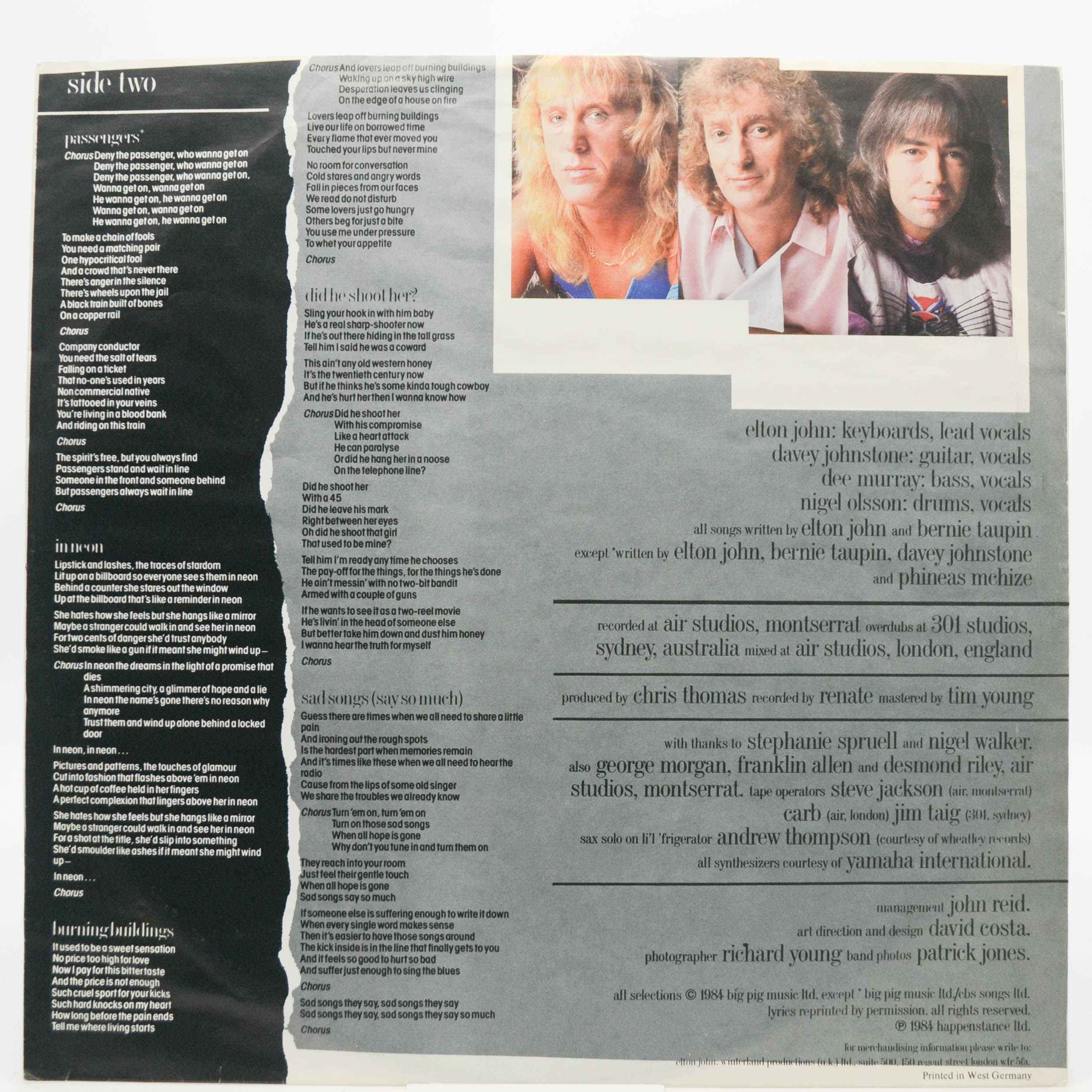 Elton John — Breaking Hearts, 1984