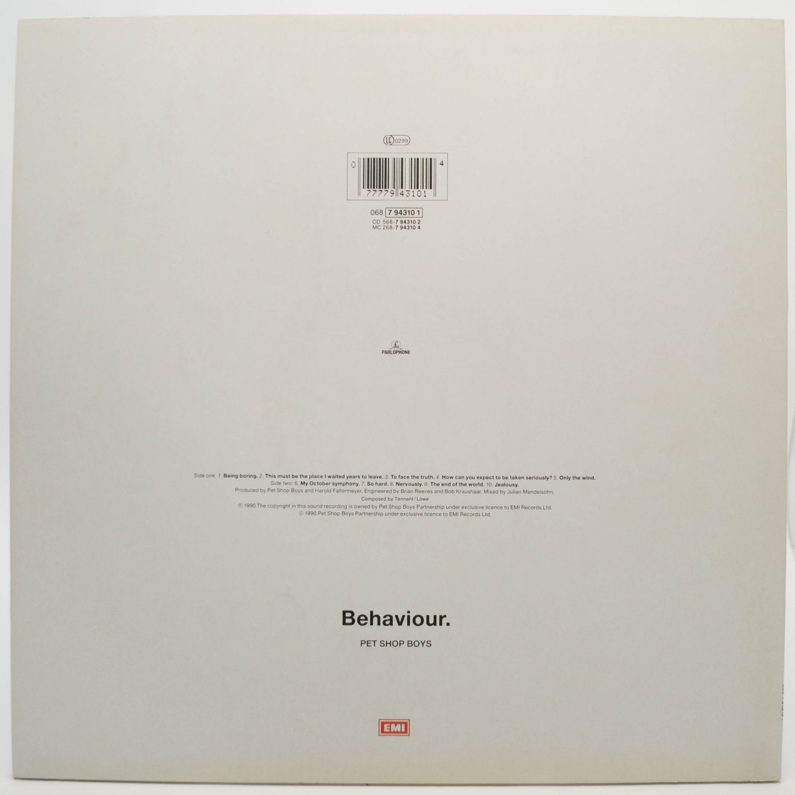 Pet Shop Boys — Behaviour, 1990