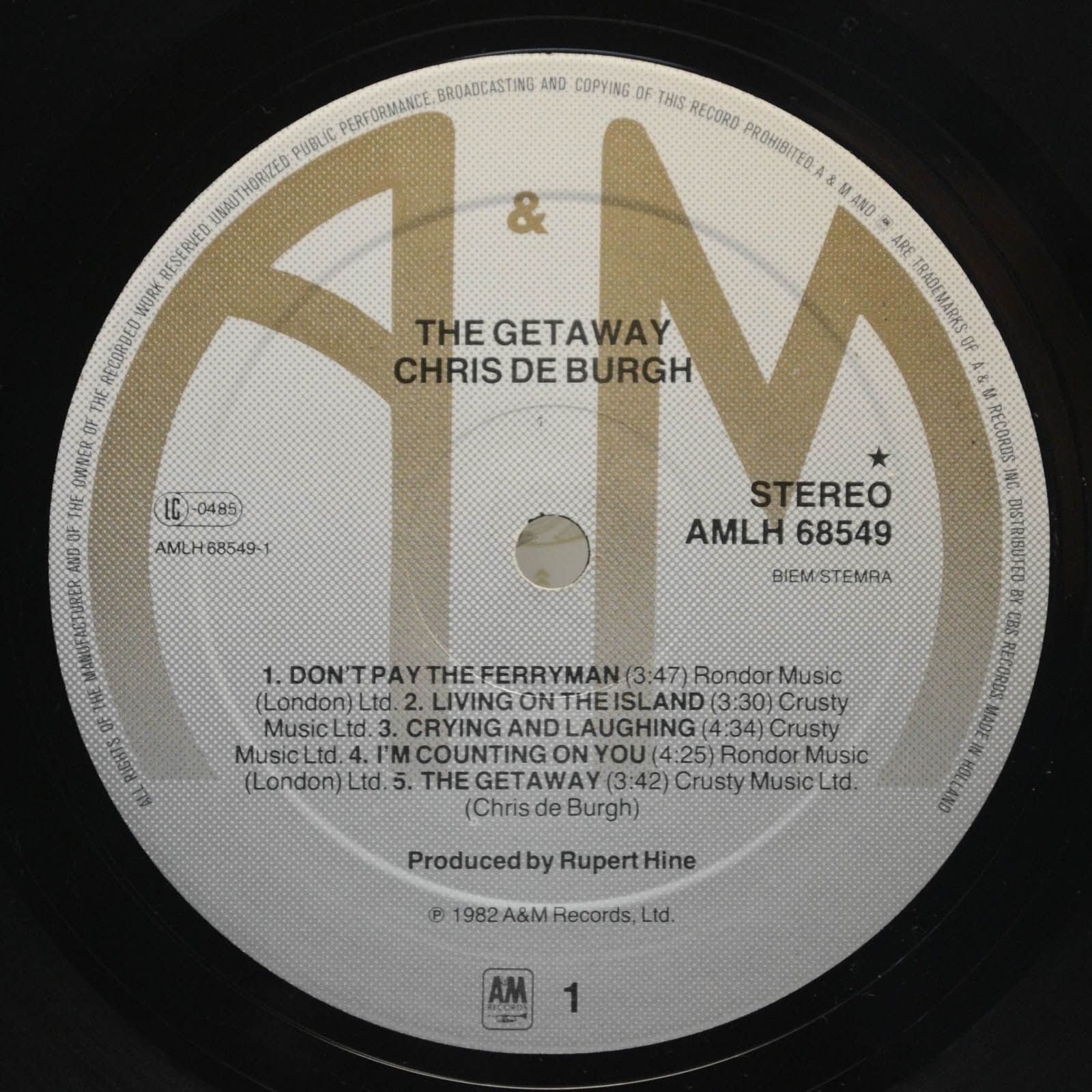 Chris de Burgh — The Getaway, 1982