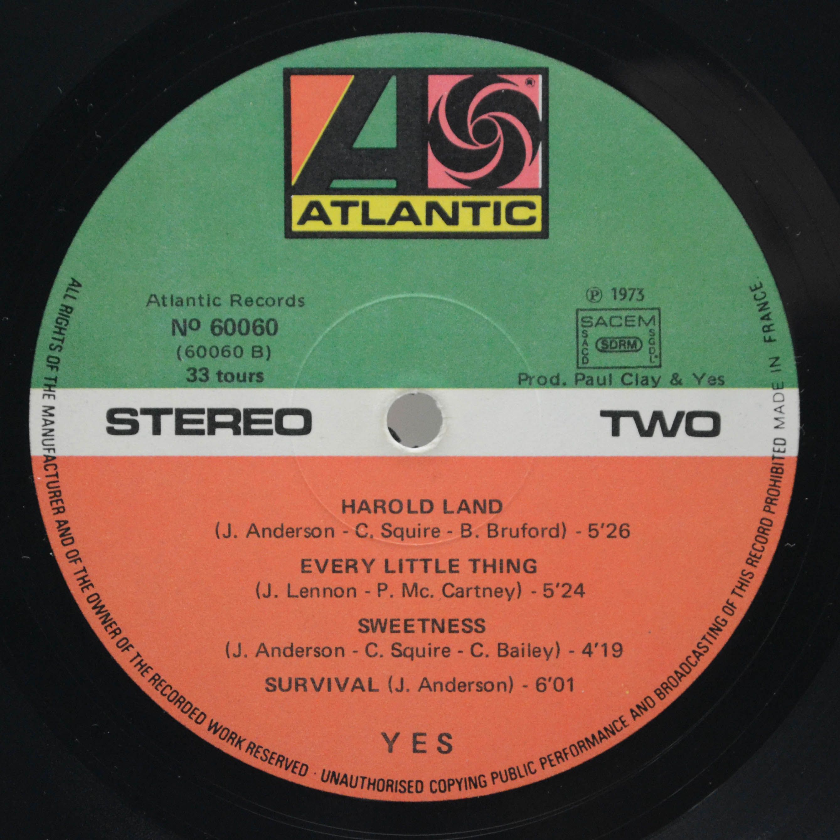 Yes — 2 Originals Of Yes (2LP), 1973