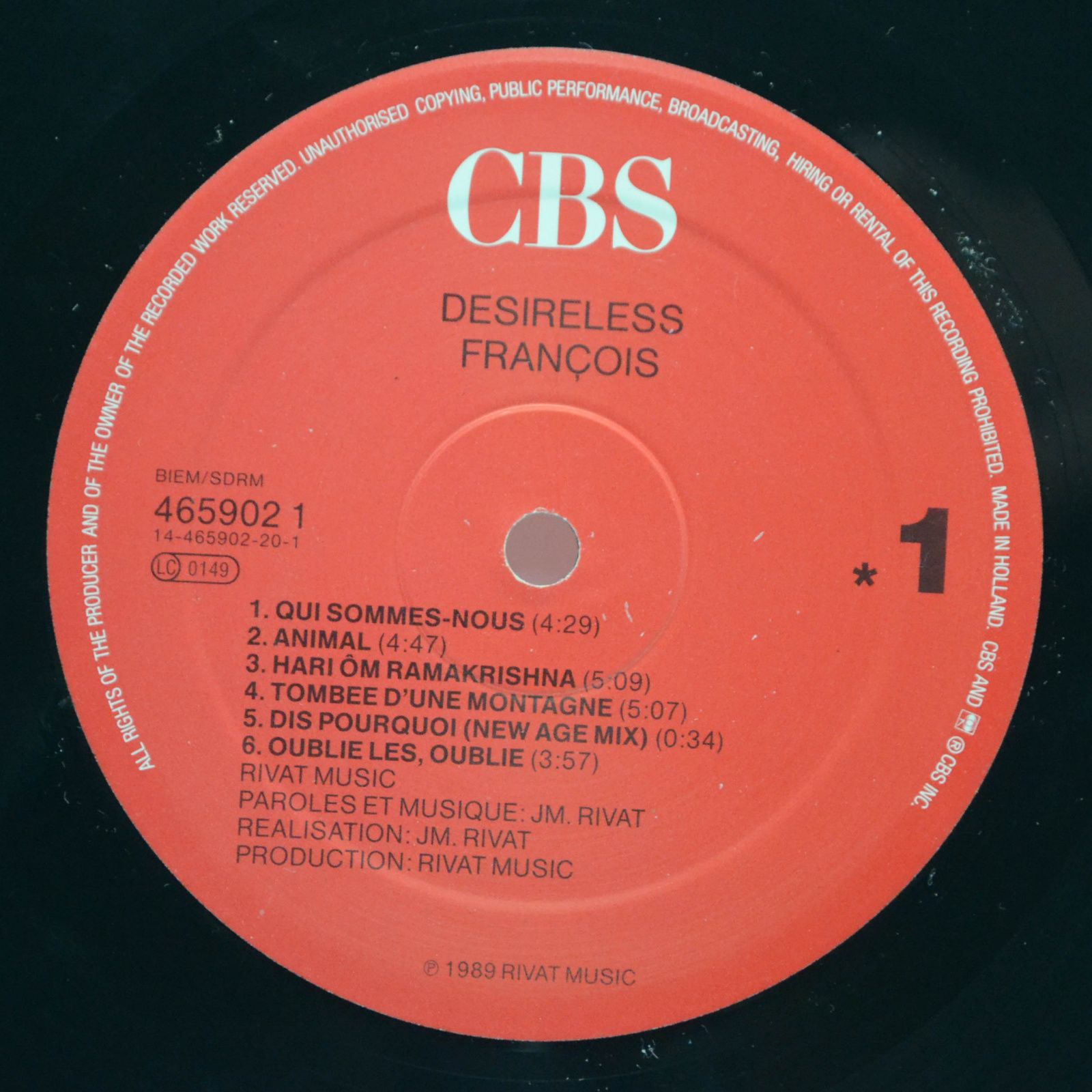 Desireless — François, 1989