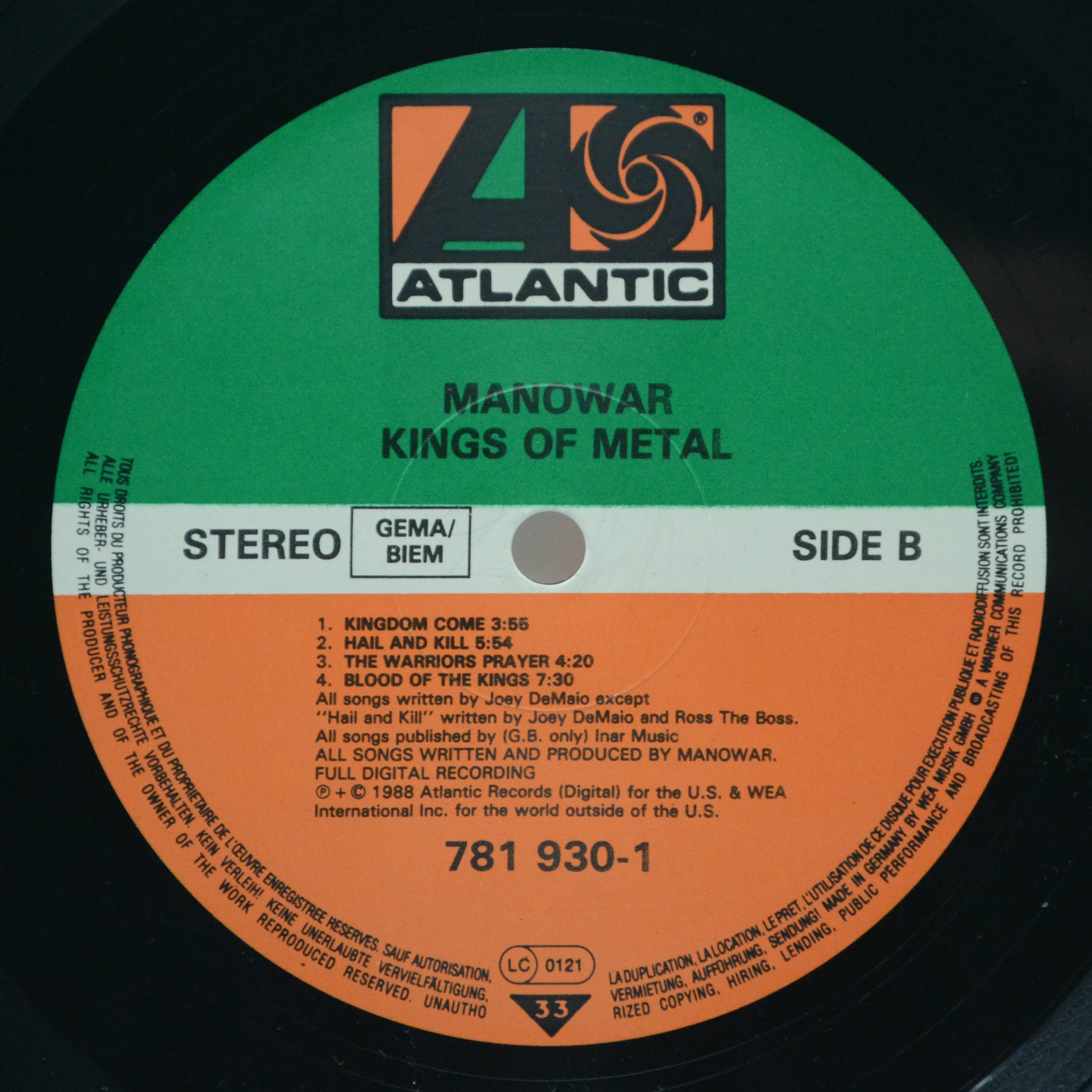 Manowar — Kings Of Metal, 1988