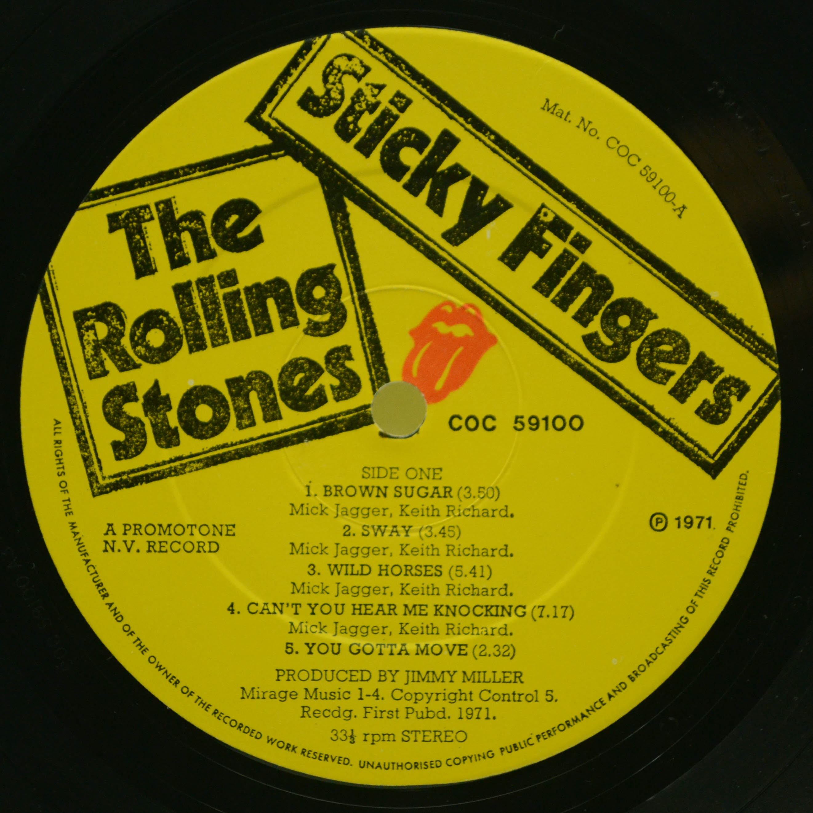 Rolling Stones — Sticky Fingers (1-st, UK), 1971