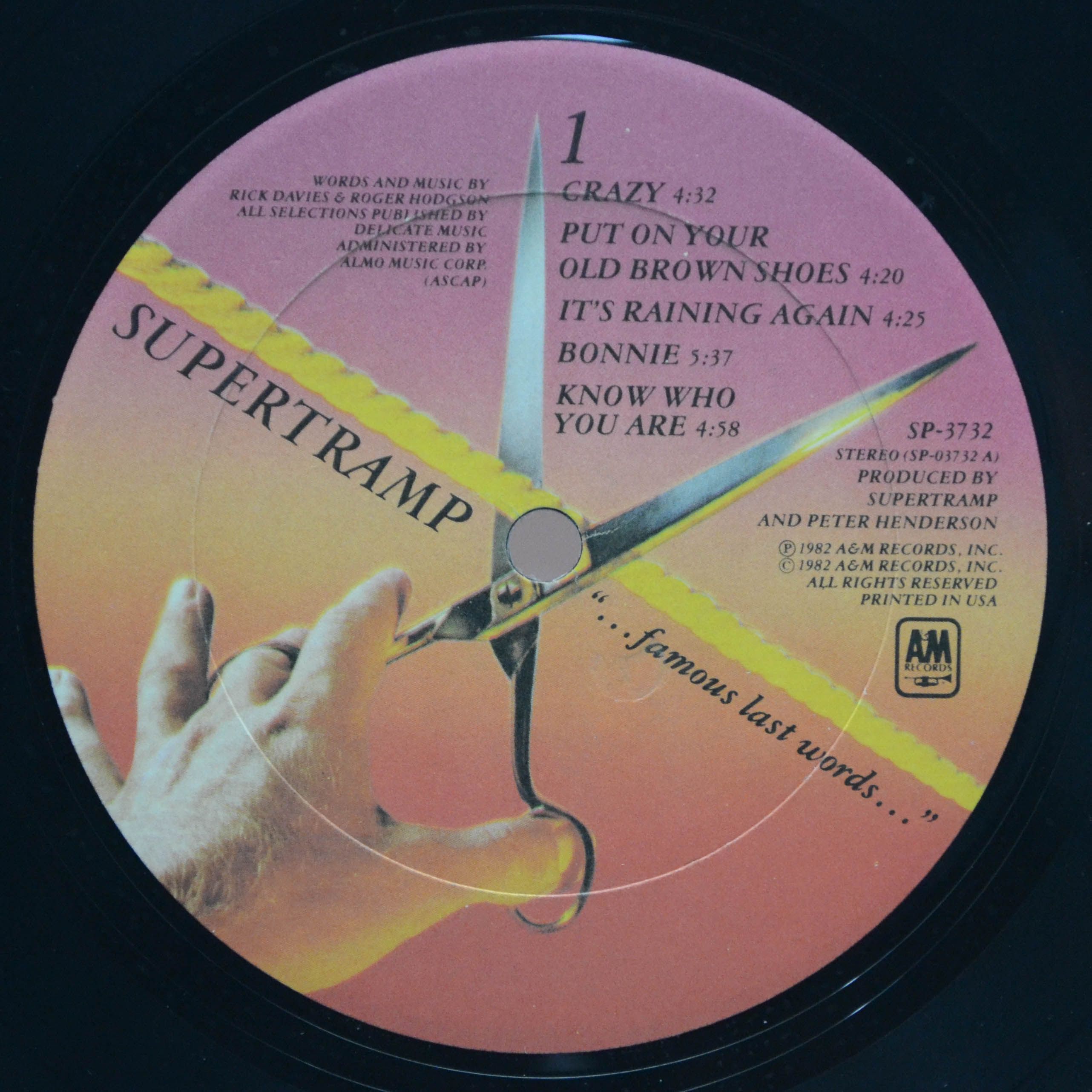 Supertramp — "...Famous Last Words..." (USA), 1982