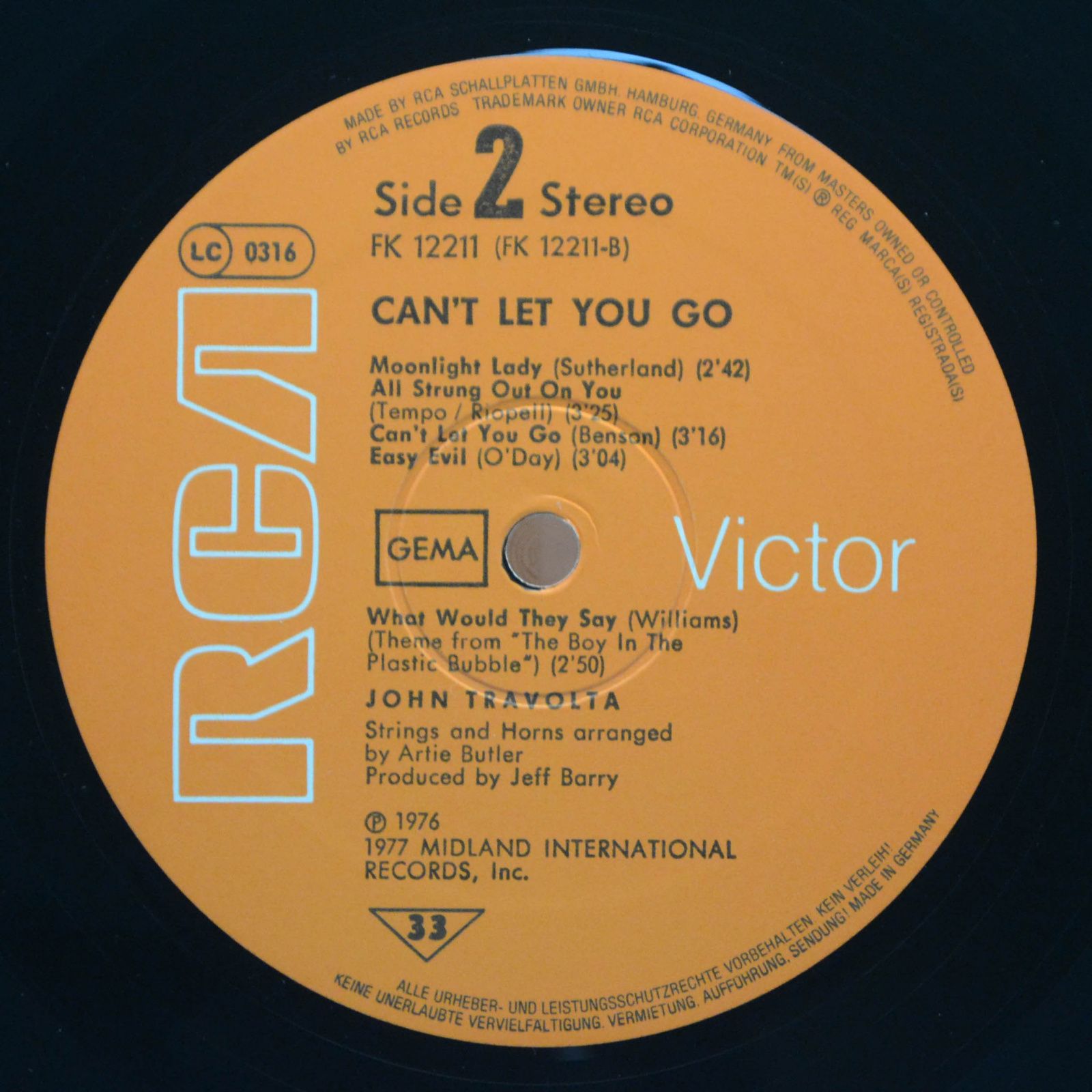 John Travolta — Can't Let You Go, 1977