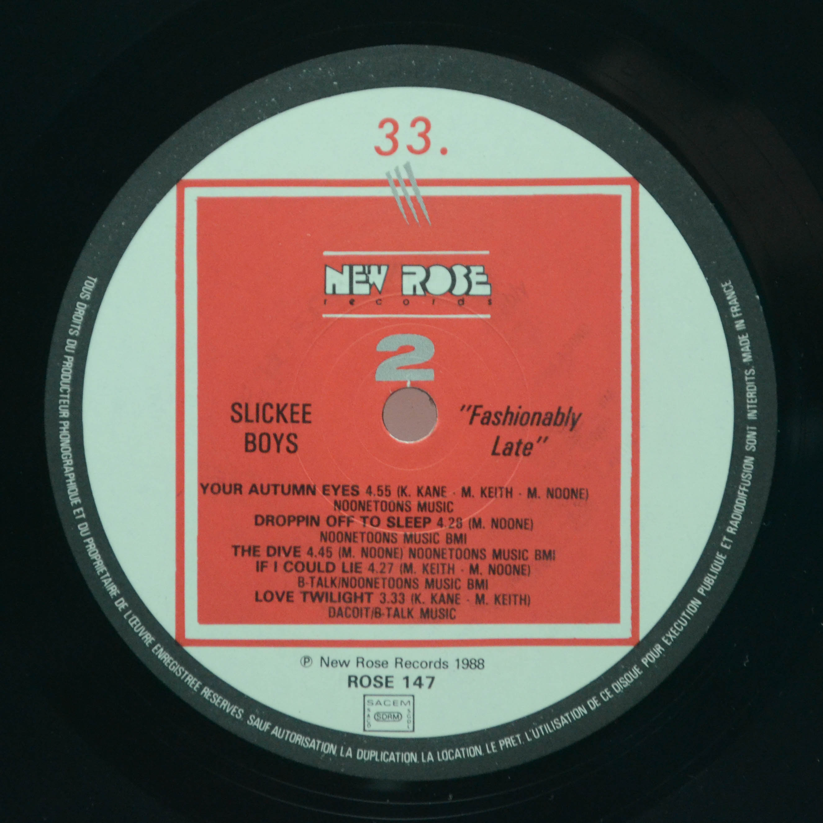 Slickee Boys — Fashionably Late, 1988