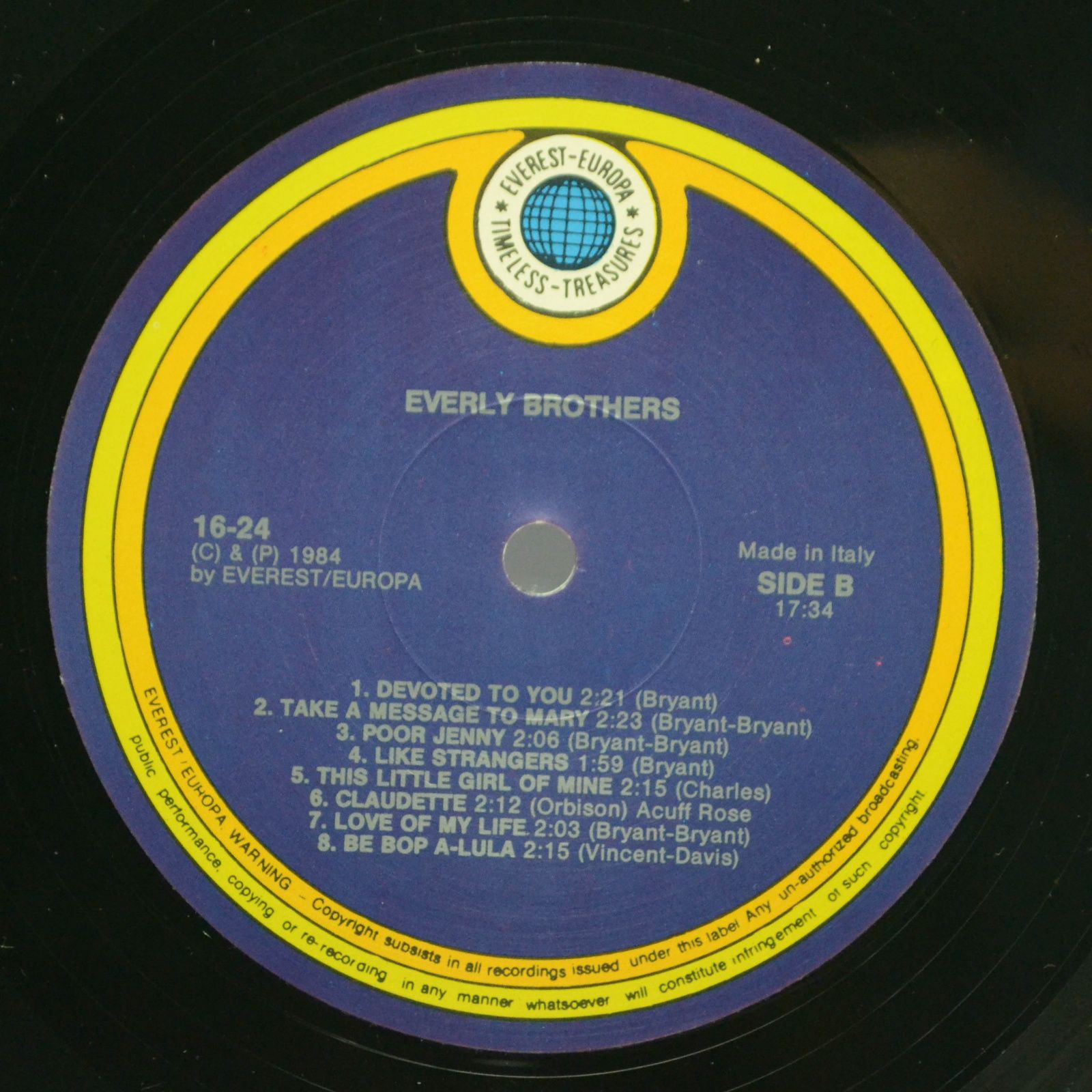 Everly Brothers — 16 Original Hits!, 1984