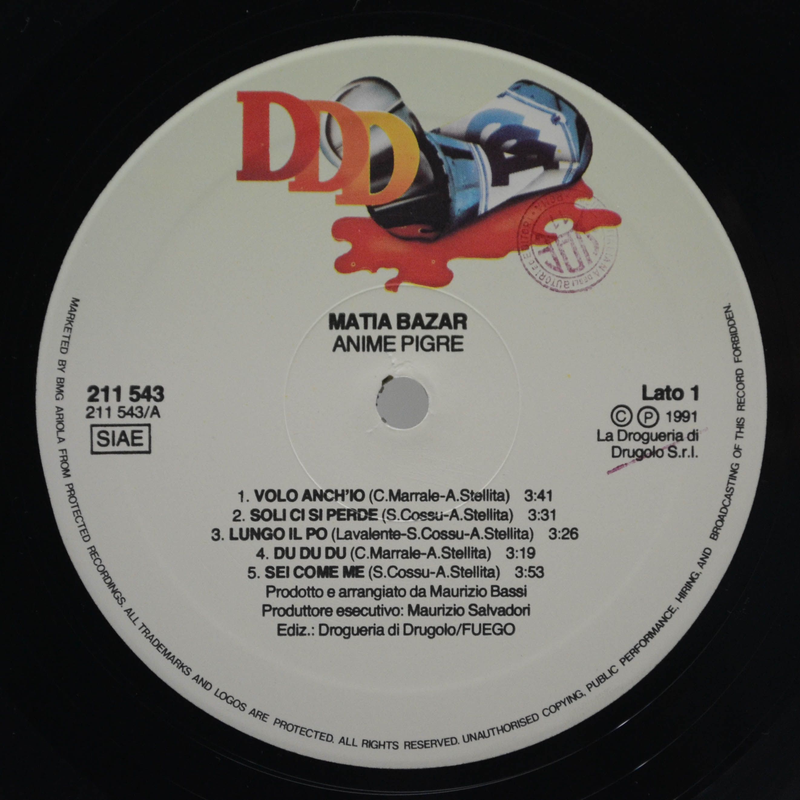 Matia Bazar — Anime Pigre (1-st, Italy), 1991