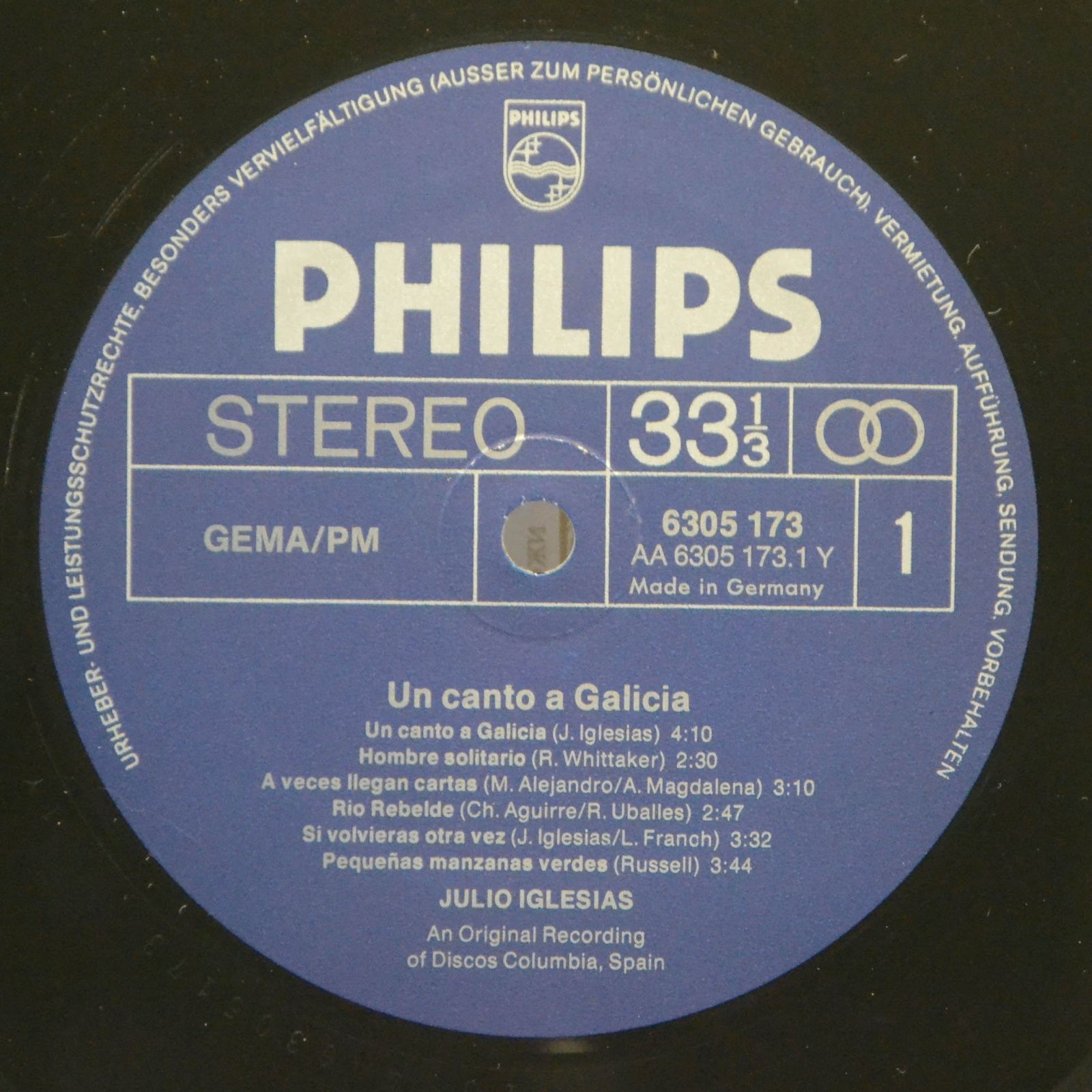 Julio Iglesias — Un Canto A Galicia, 1972