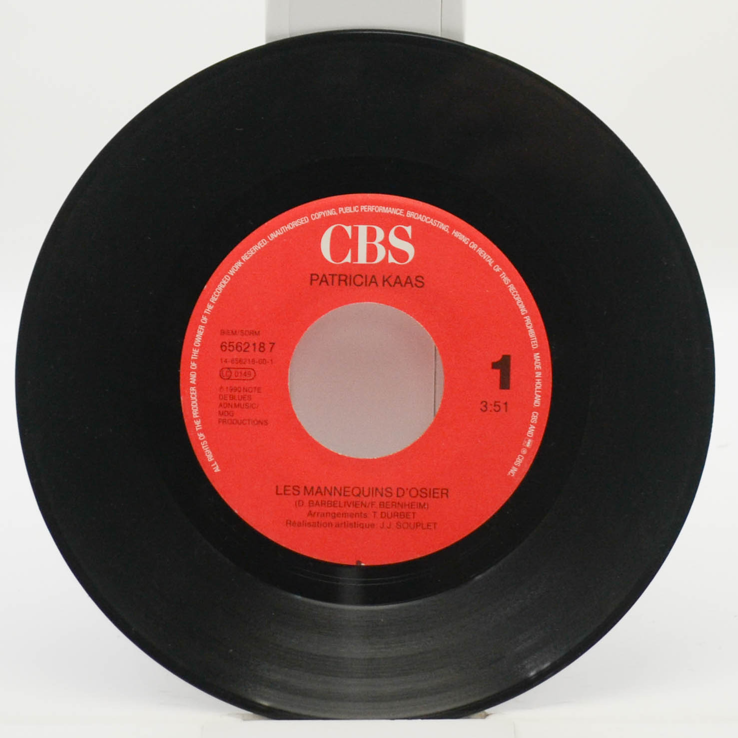 Patricia Kaas — Les Mannequins D'osier (7"), 1990