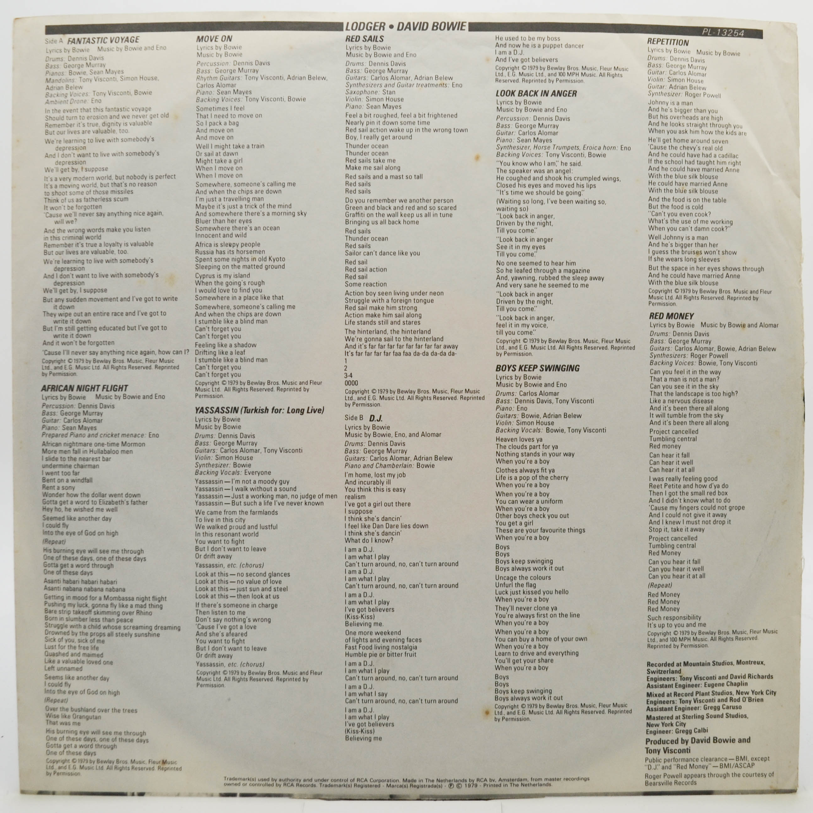 David Bowie — Lodger, 1979