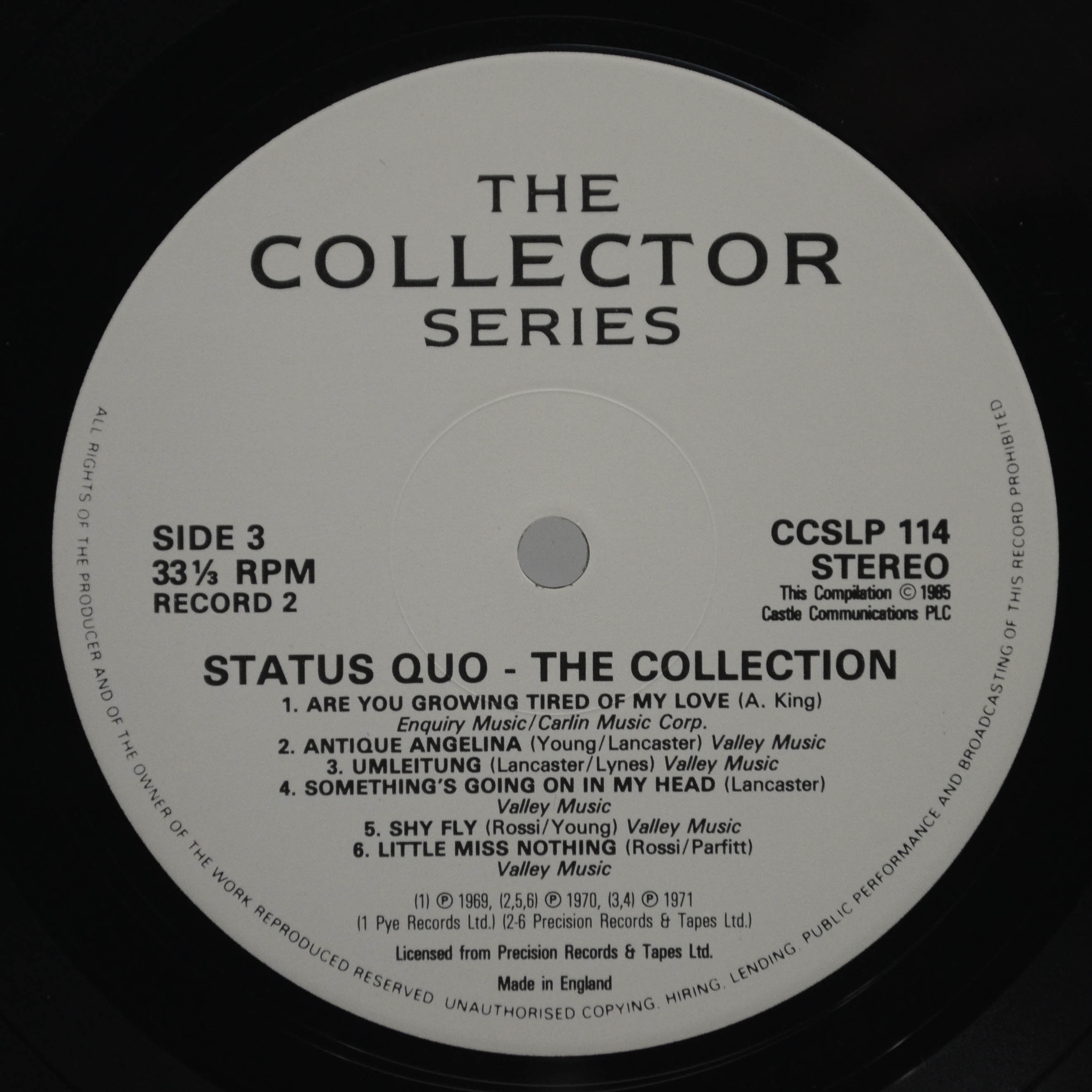 Status Quo — The Collection (2LP, UK), 1987