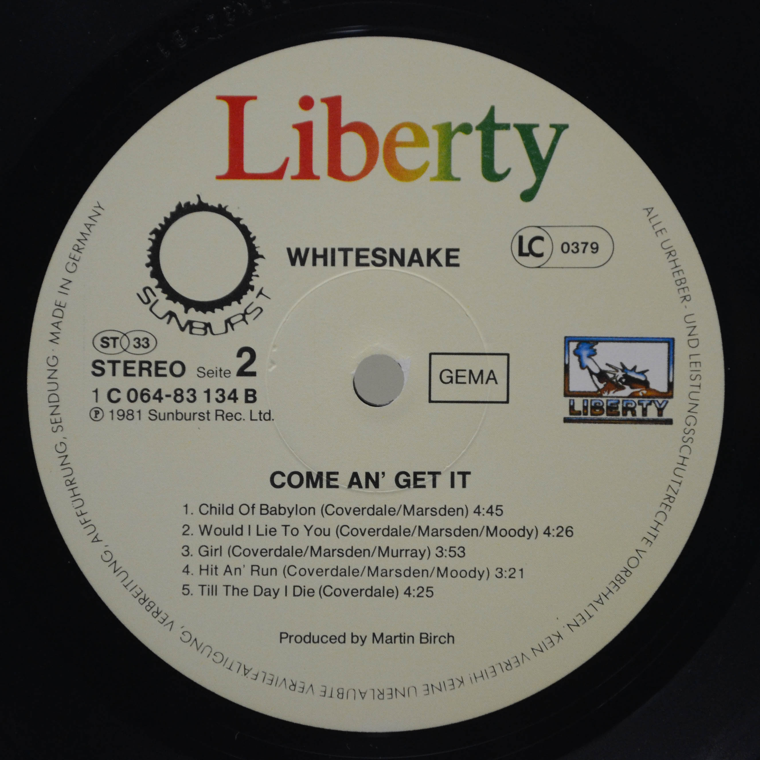 Whitesnake — Come An' Get It, 1981