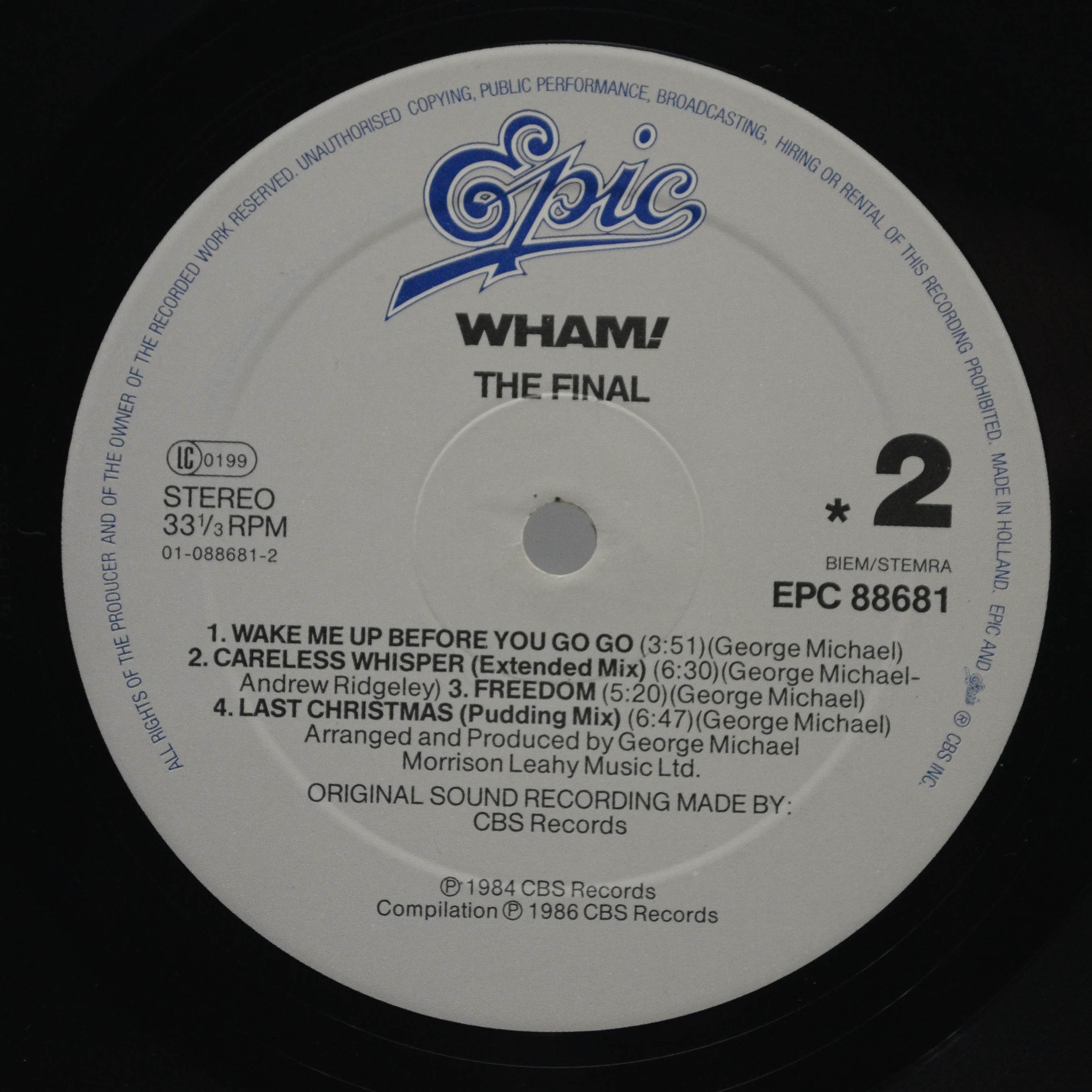 Wham! — The Final (2LP), 1986