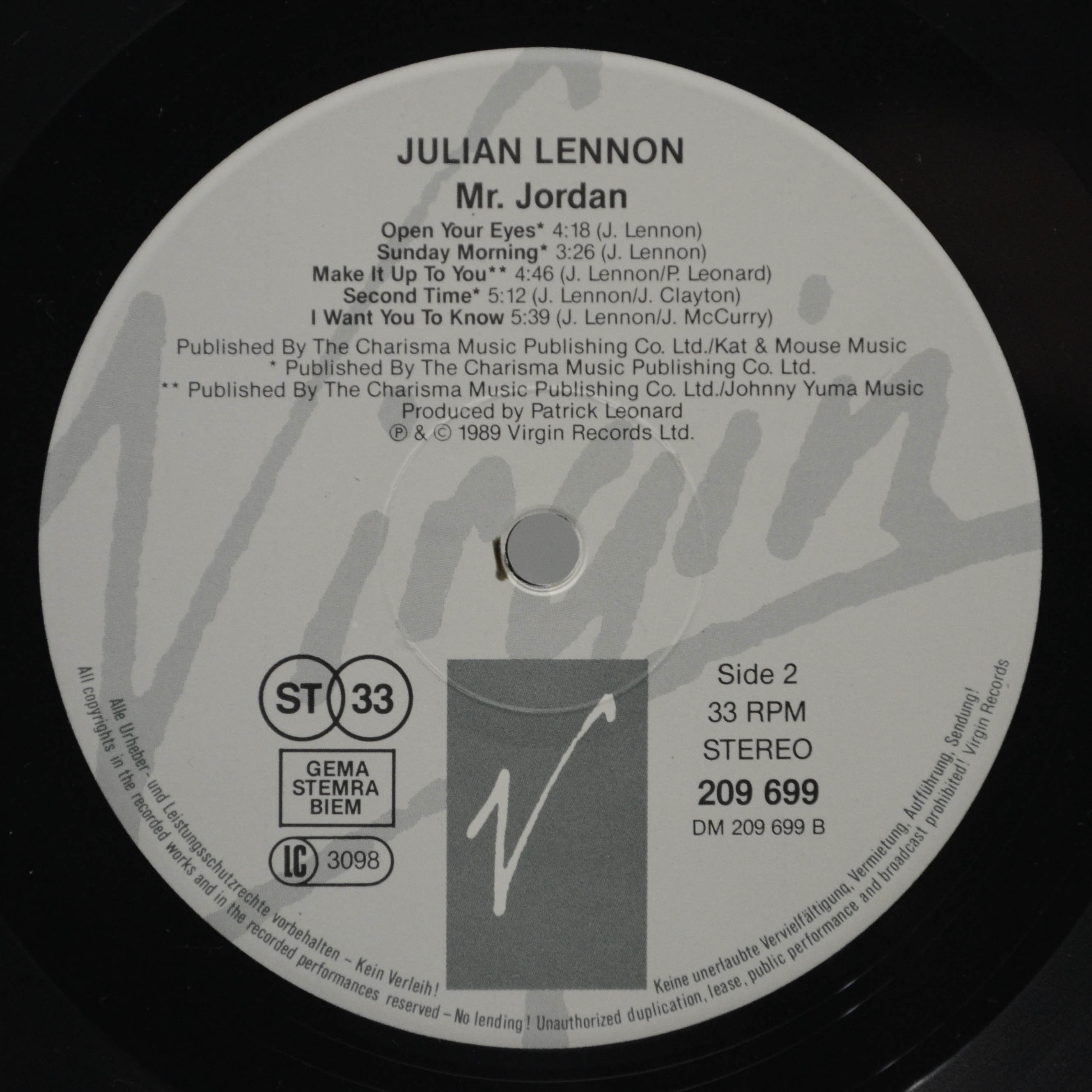 Julian Lennon — Mr. Jordan, 1989