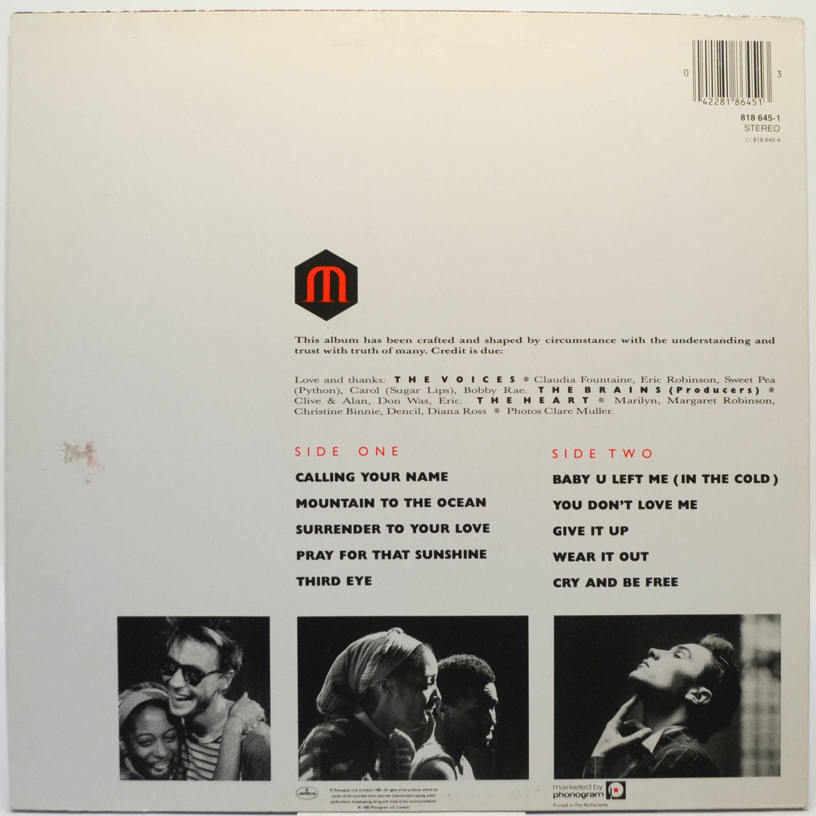 Marilyn — Despite Straight Lines, 1985