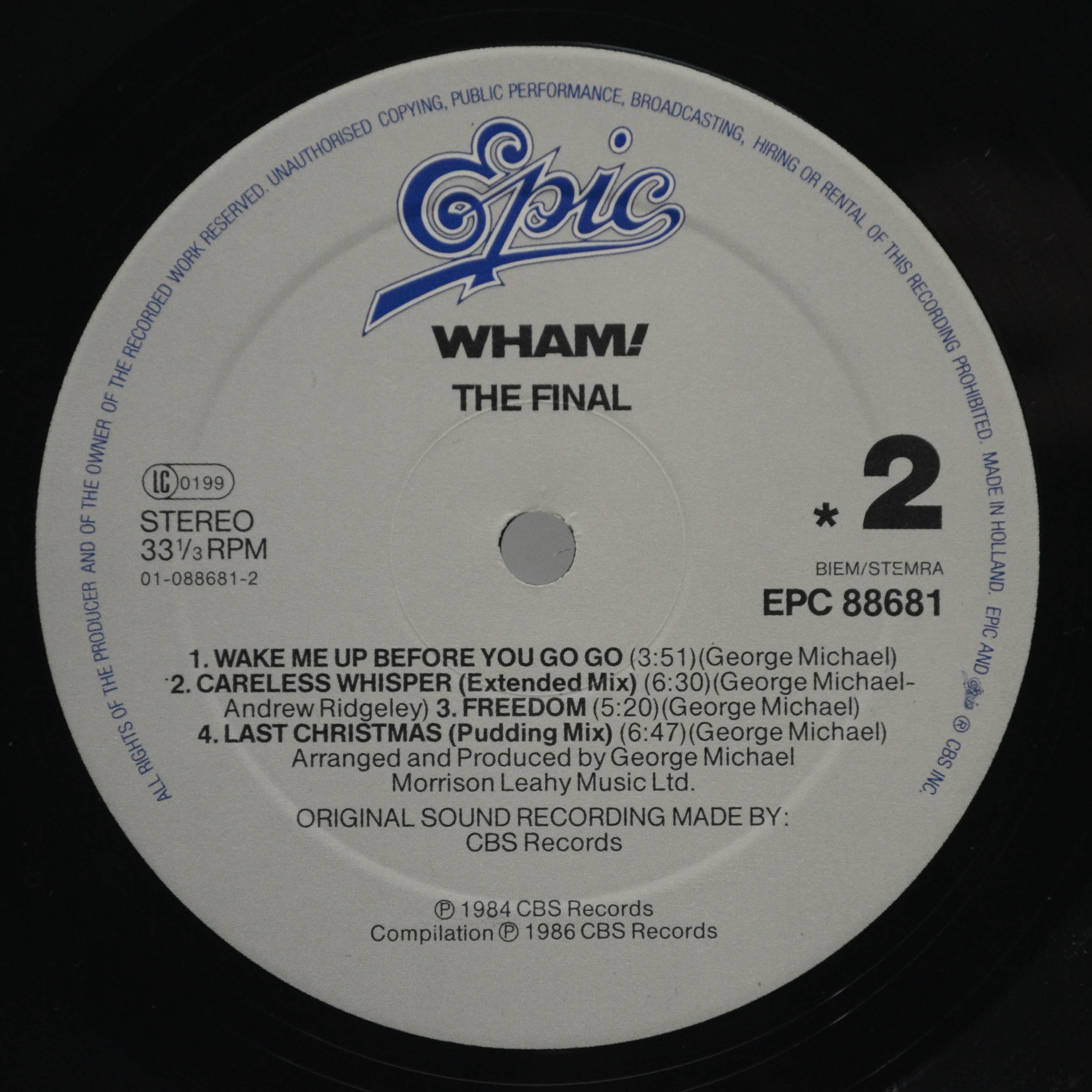 Wham! — The Final (2LP), 1986