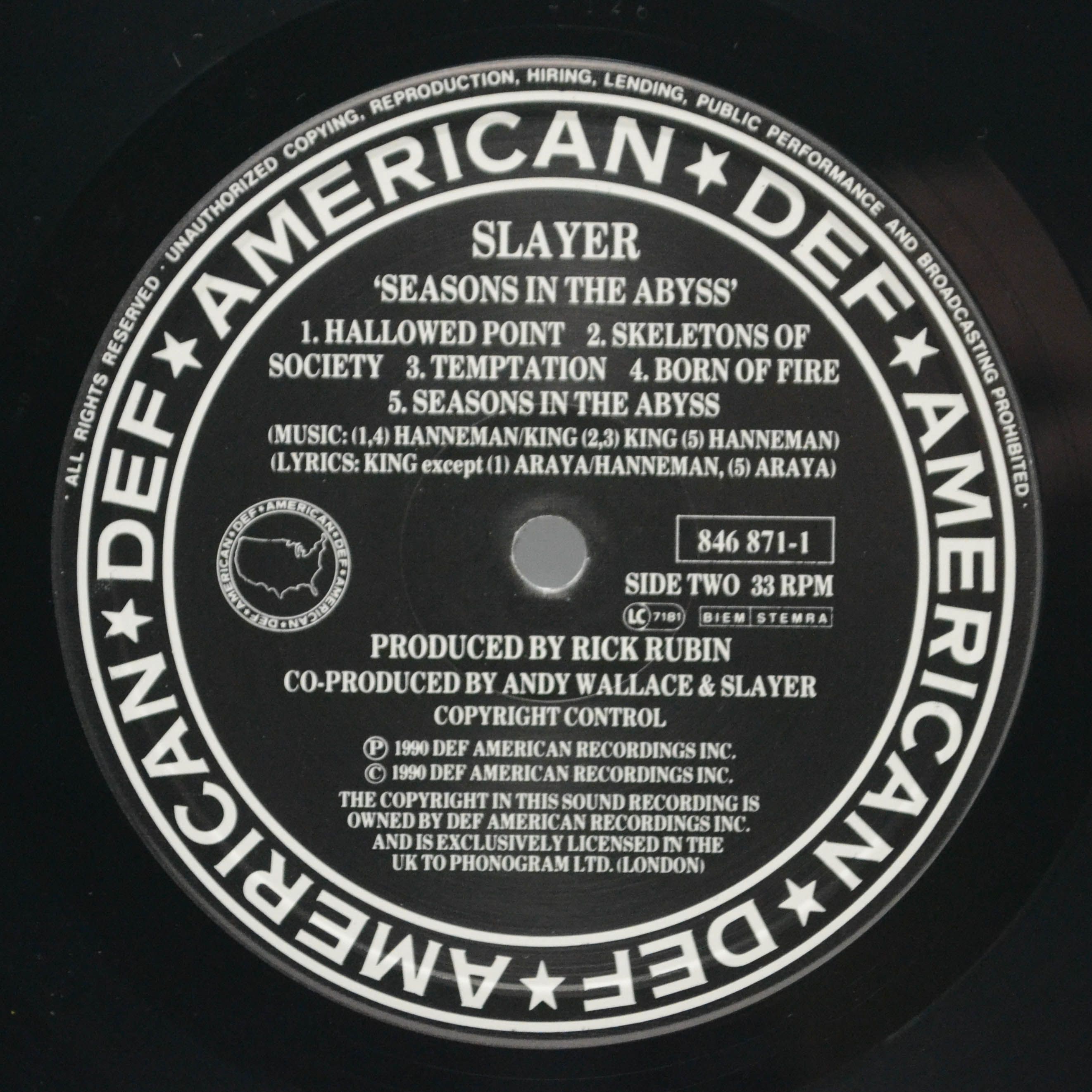 Slayer — Seasons In The Abyss, 1990