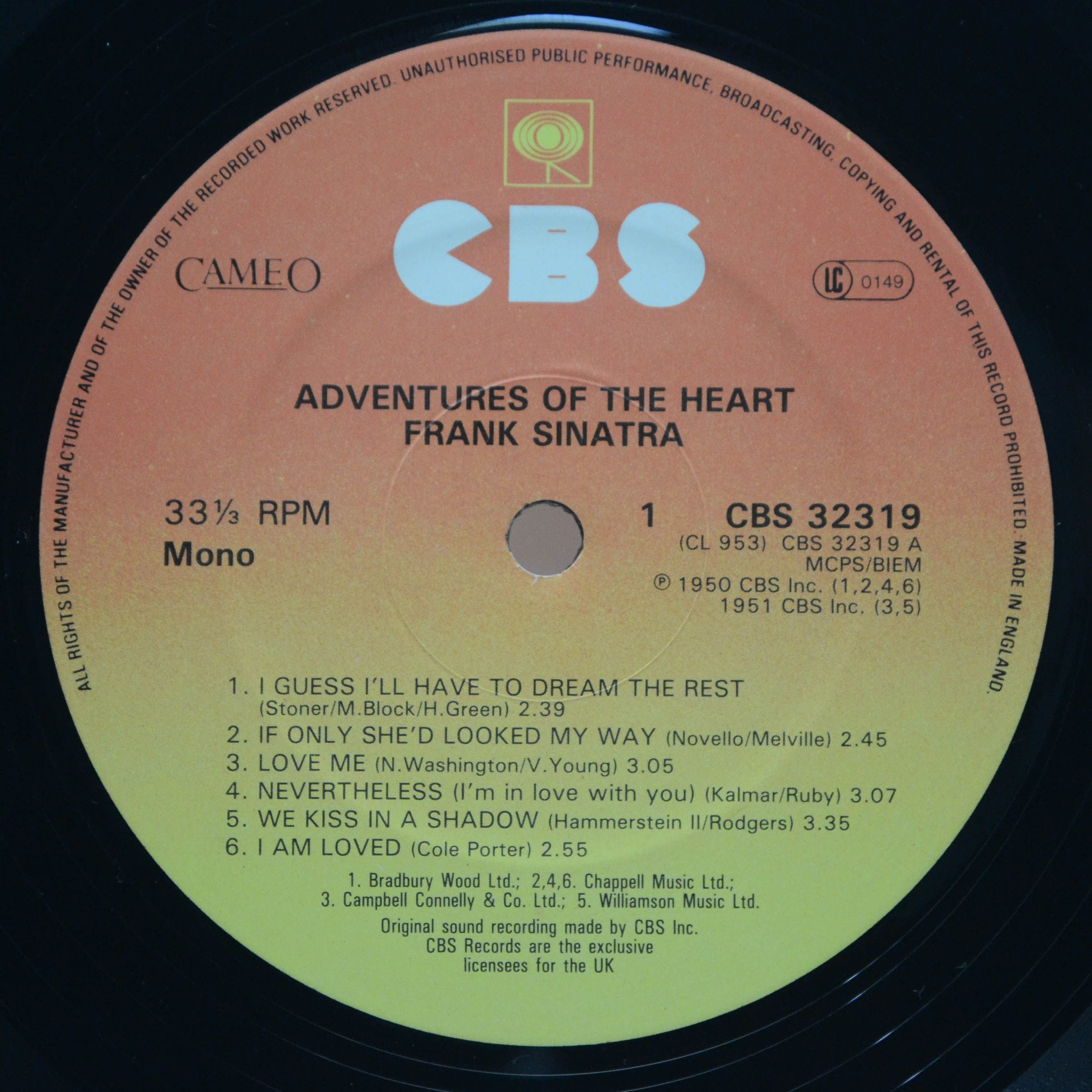 Frank Sinatra — Adventures Of The Heart (UK), 1984