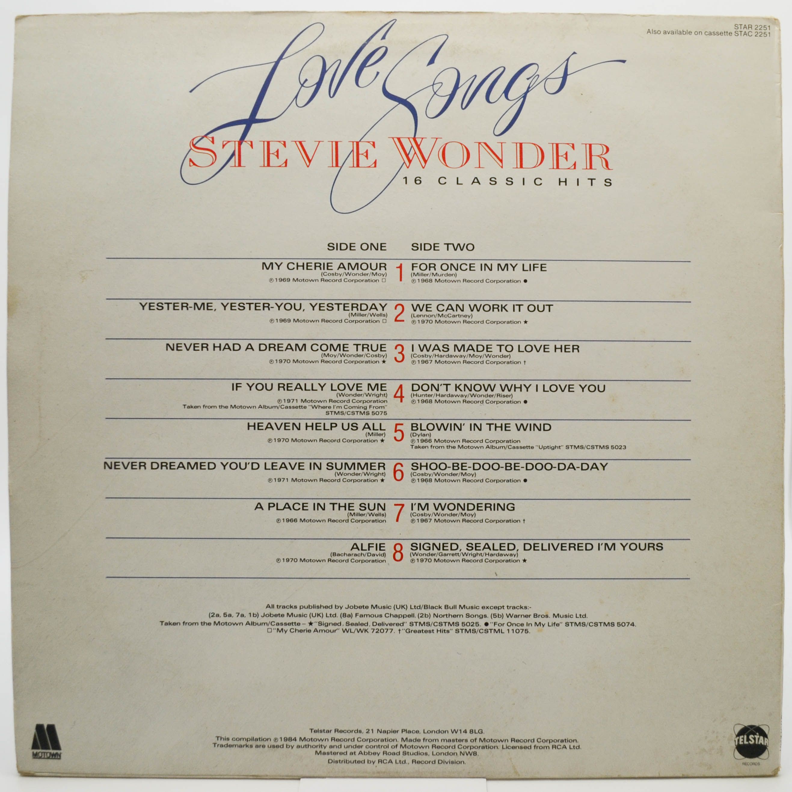 Stevie Wonder — Love Songs, 1984