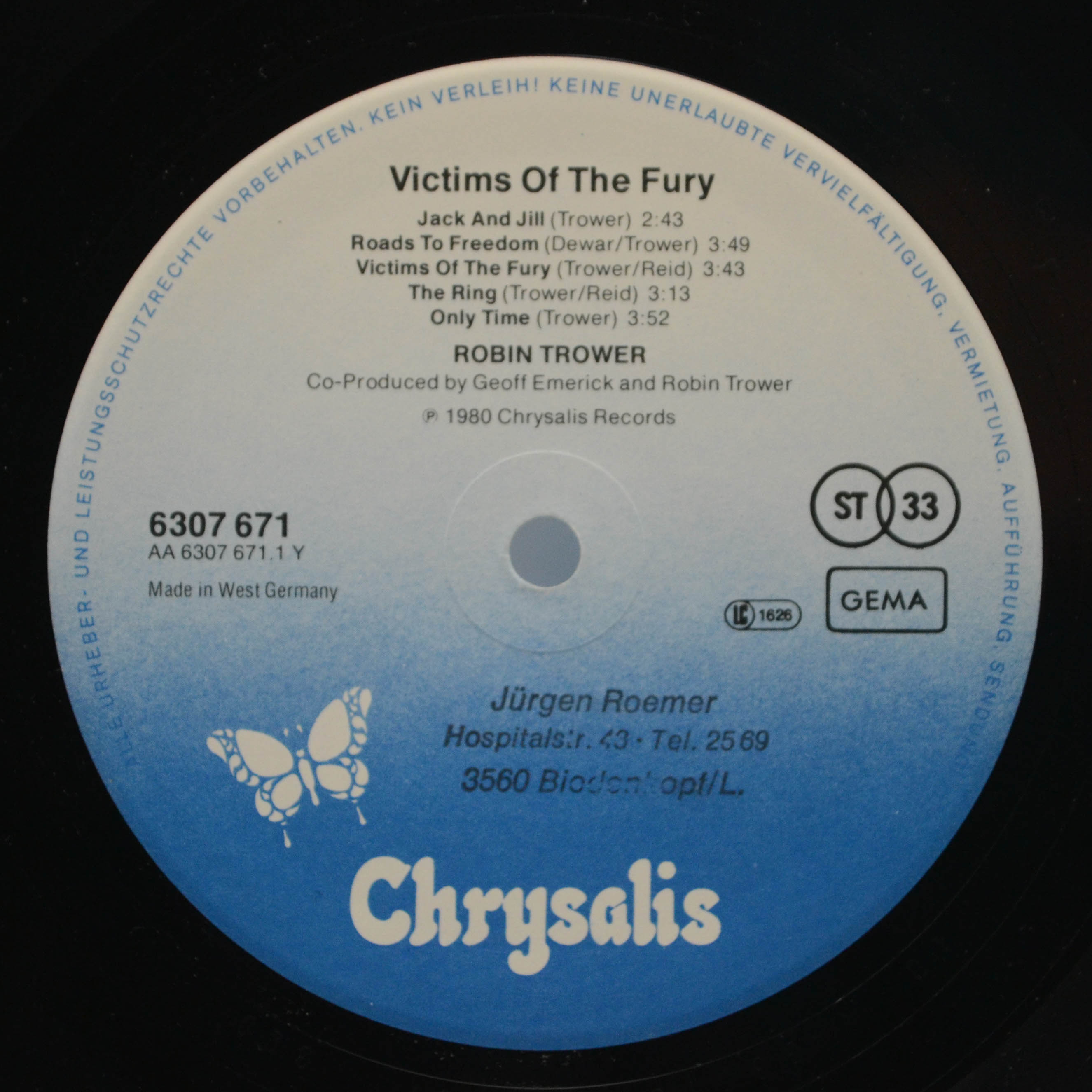 Robin Trower — Victims Of The Fury, 1980