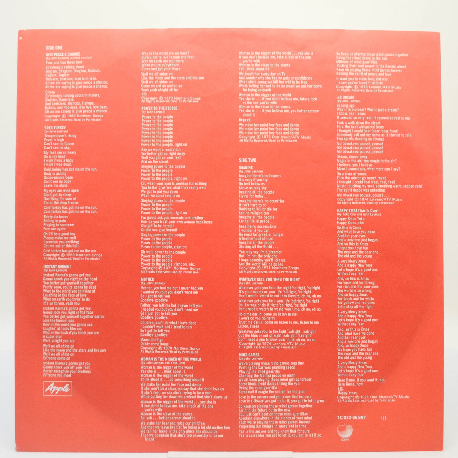 Lennon & The Plastic Ono Band — Shaved Fish, 1975