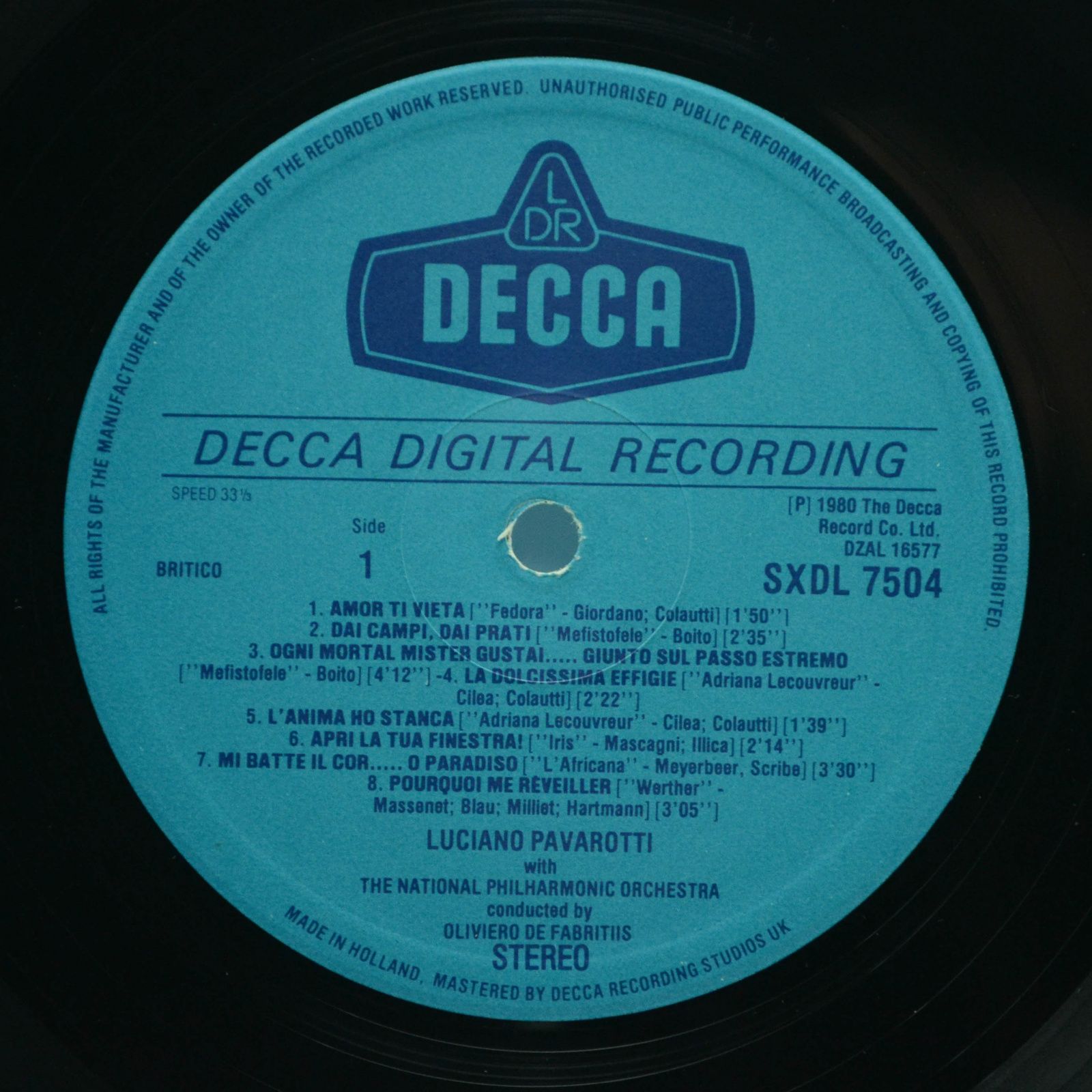 Luciano Pavarotti — Luciano Pavarotti Recital (UK), 1980