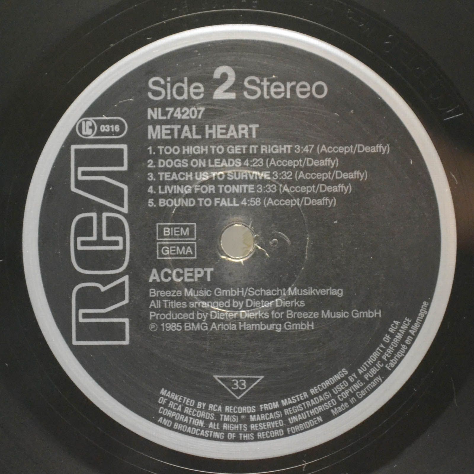 Accept — Metal Heart, 1985