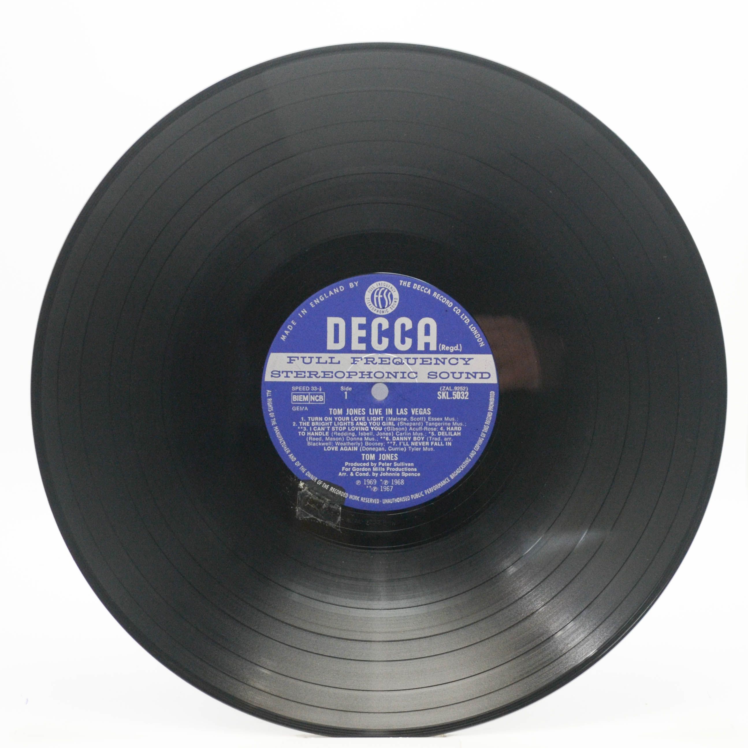 Tom Jones — Live In Las Vegas (UK), 1969