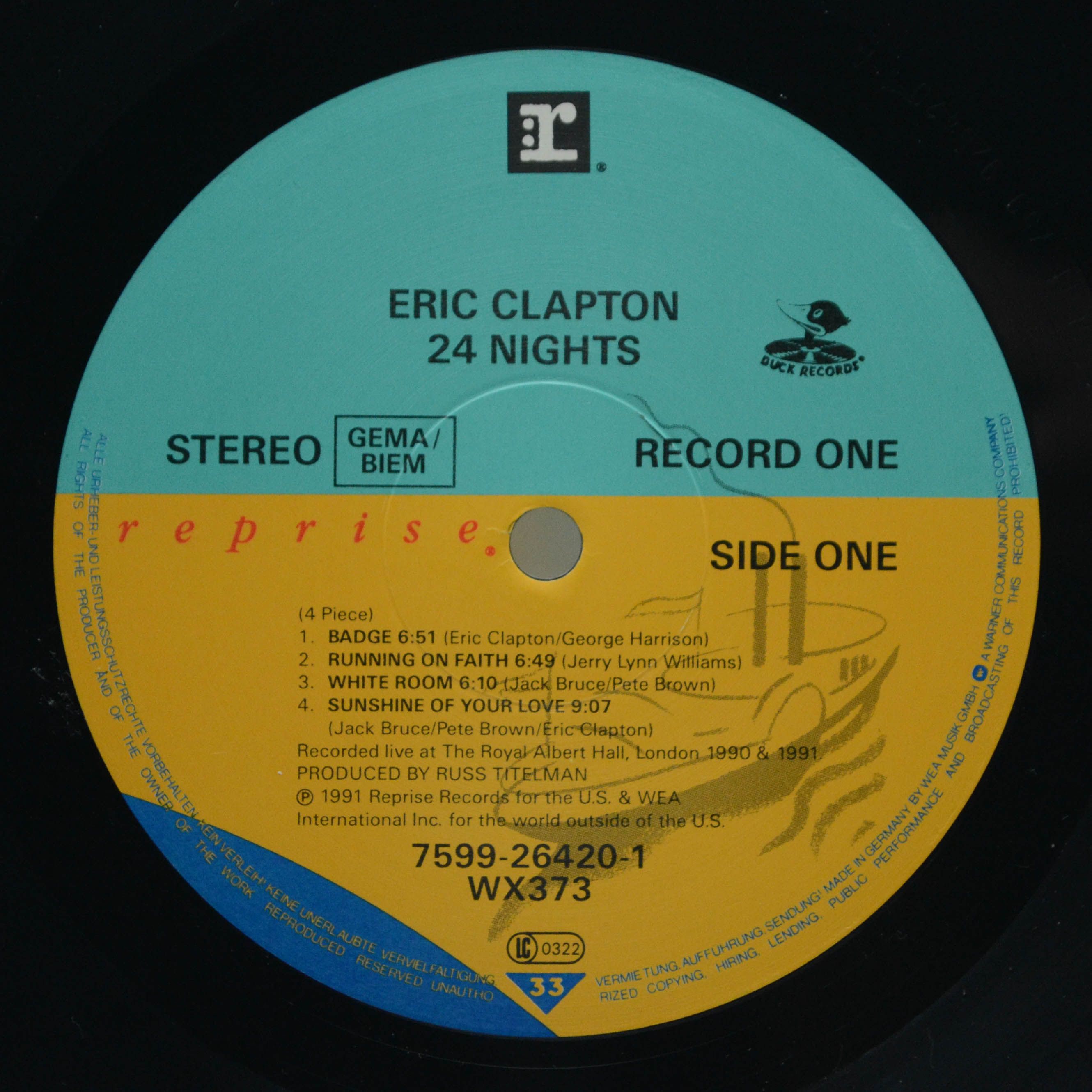 Eric Clapton — 24 Nights (2LP), 1991