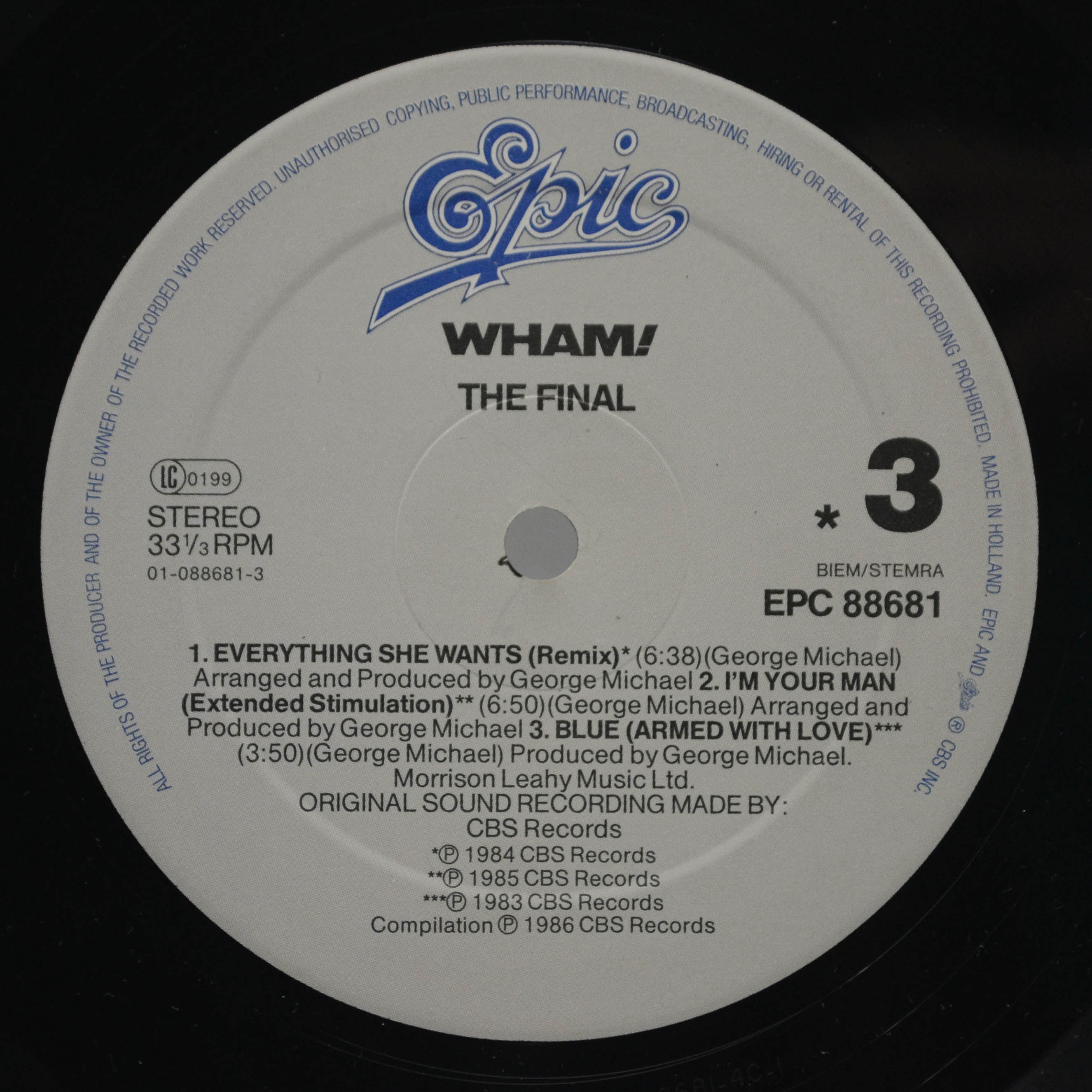 Wham! — The Final (2LP), 1986