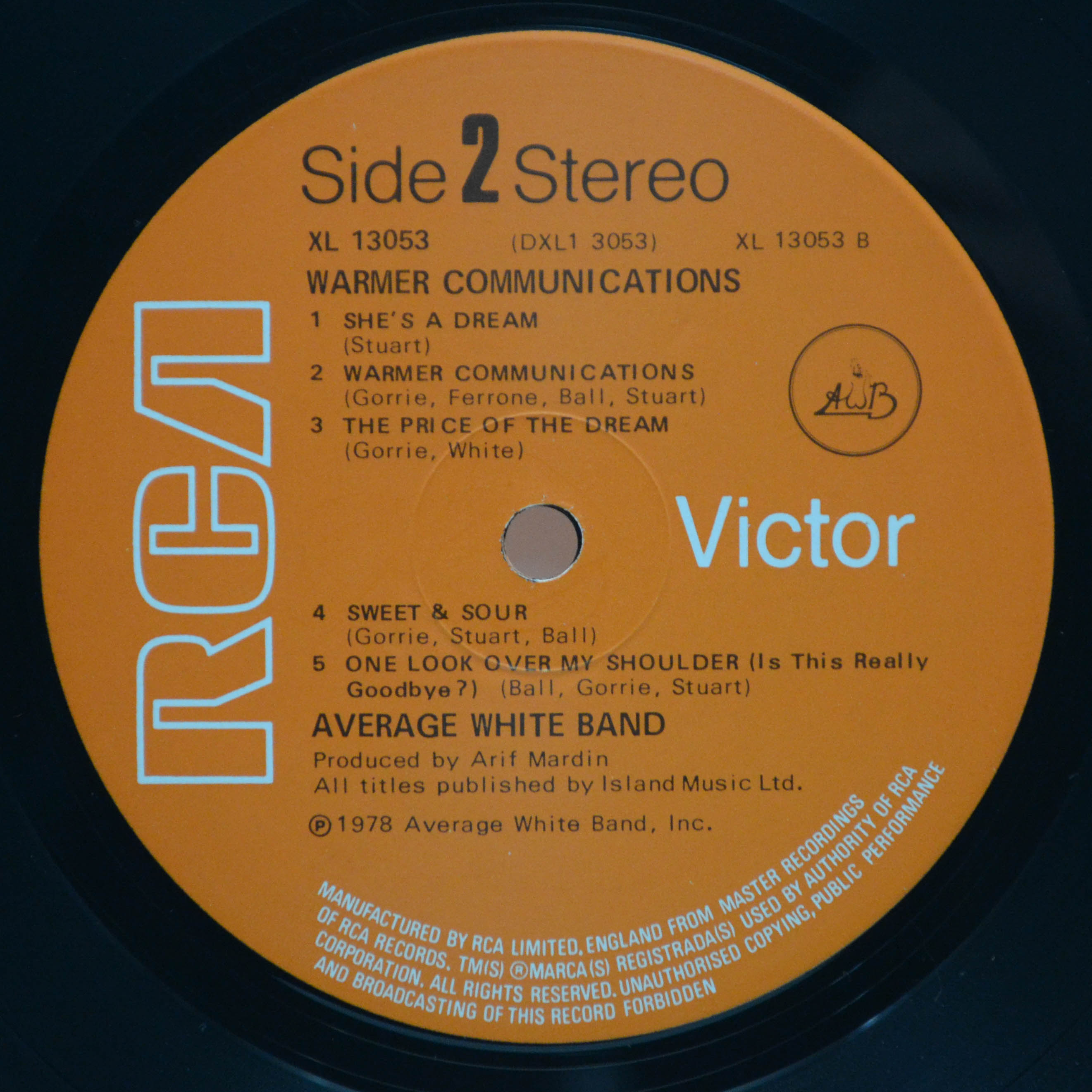 Average White Band — Warmer Communications (UK), 1978